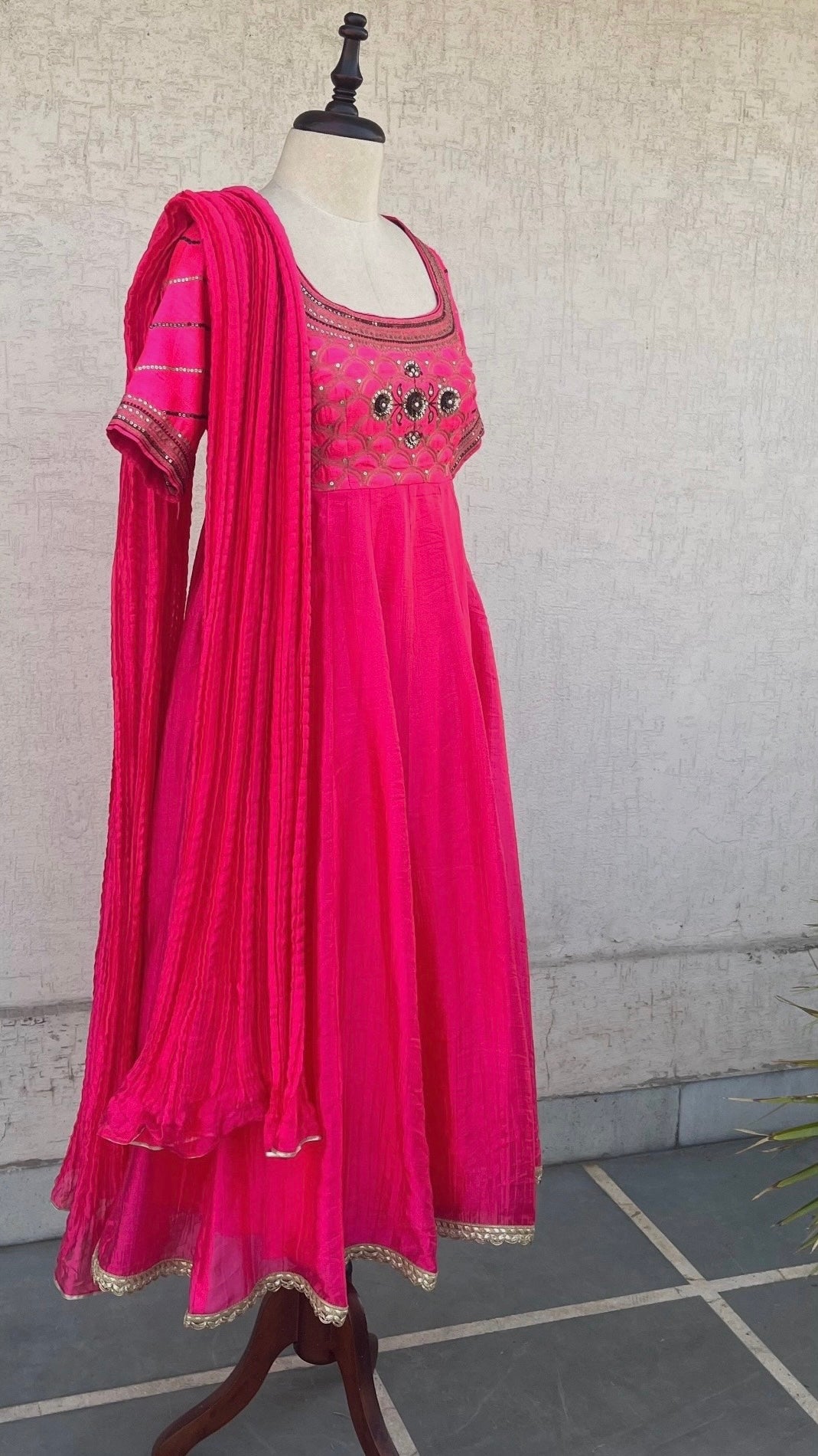HOT PINK ANARKALI SET