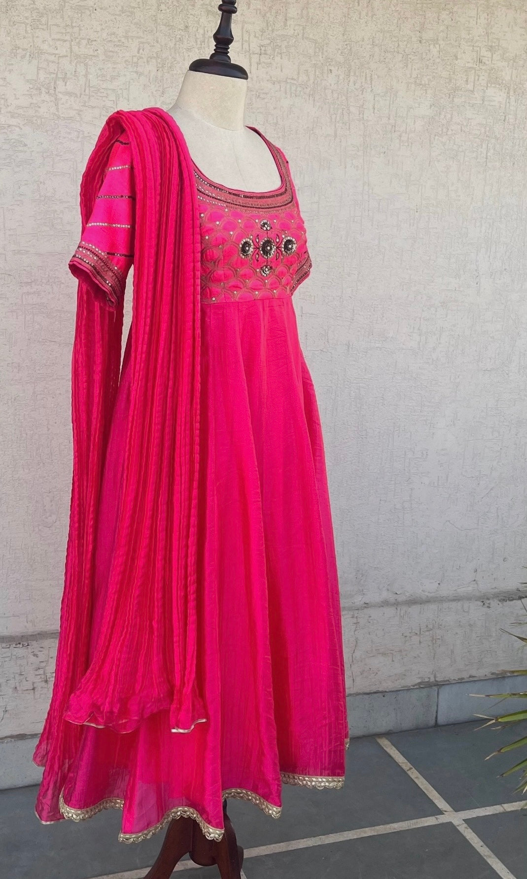 HOT PINK ANARKALI SET