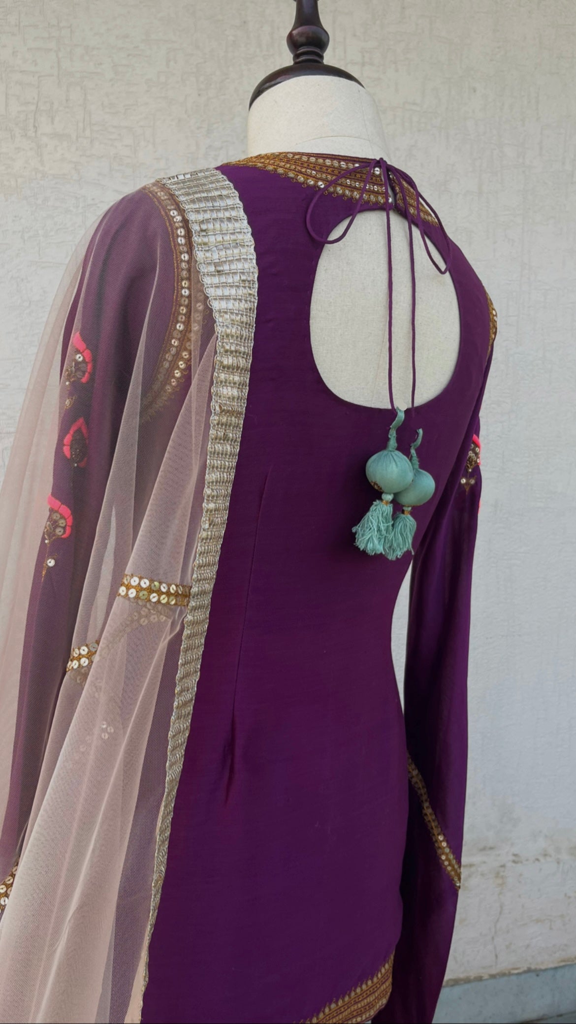 PURPLE KURTA GHARARA & DUPATTA SET