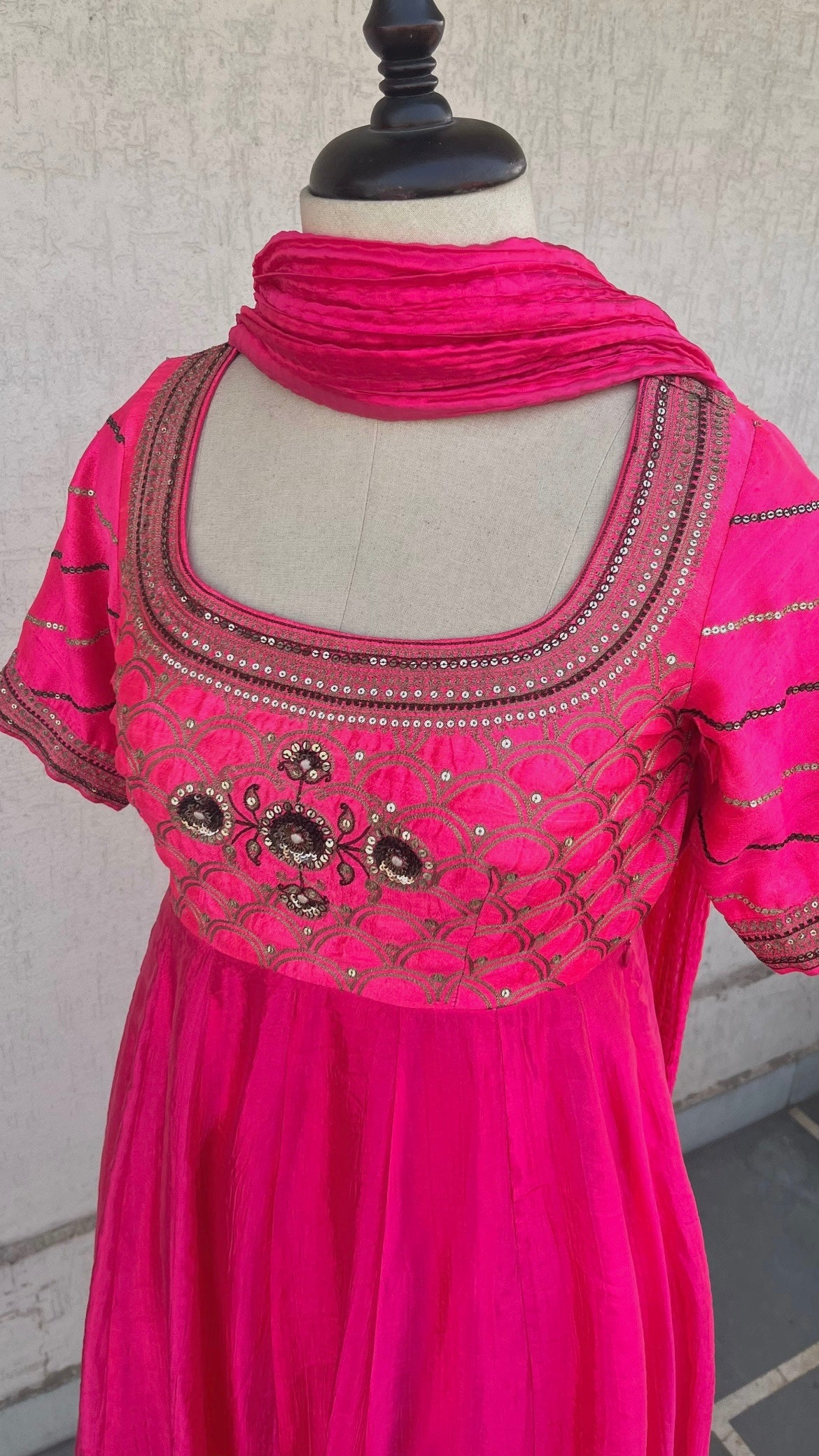 HOT PINK ANARKALI SET