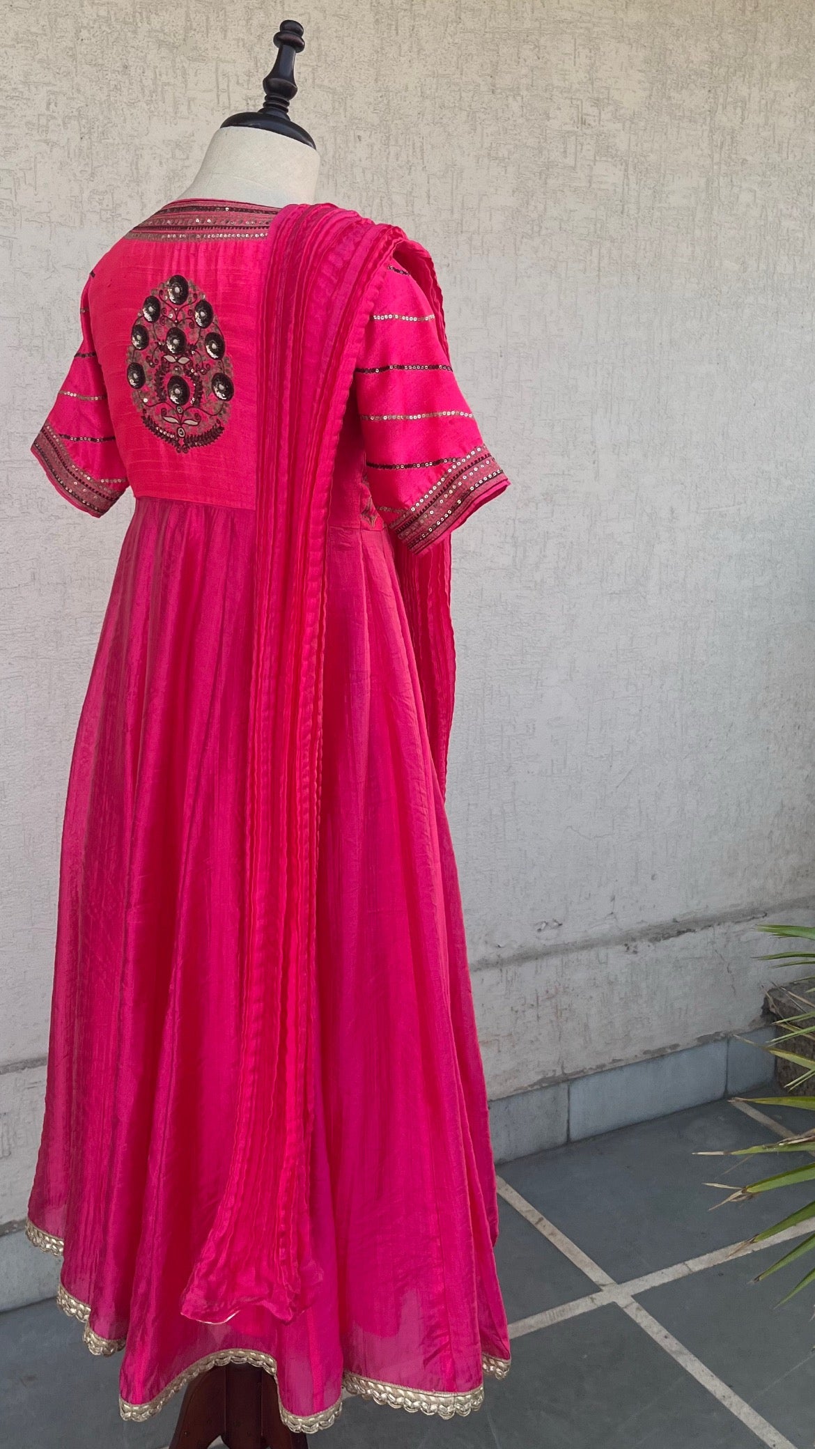 HOT PINK ANARKALI SET