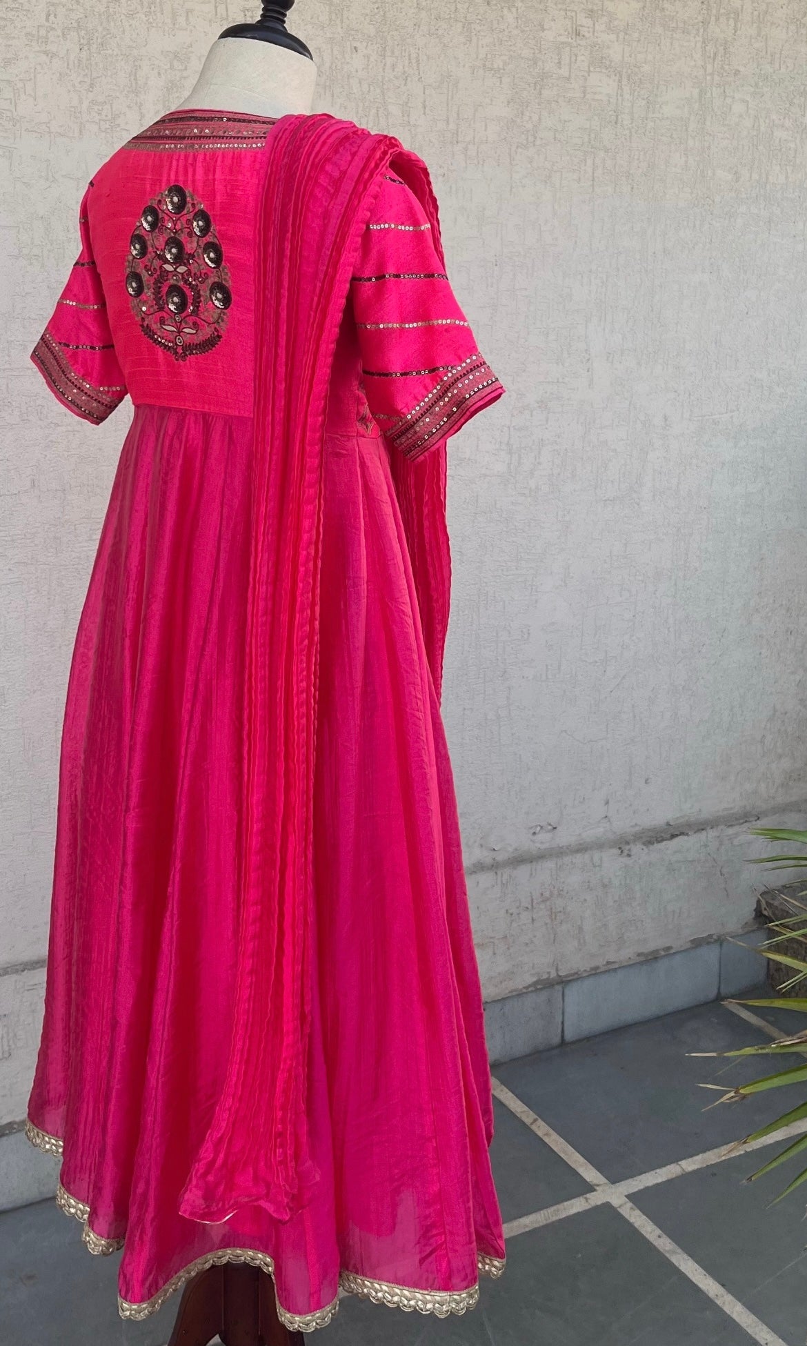 HOT PINK ANARKALI SET