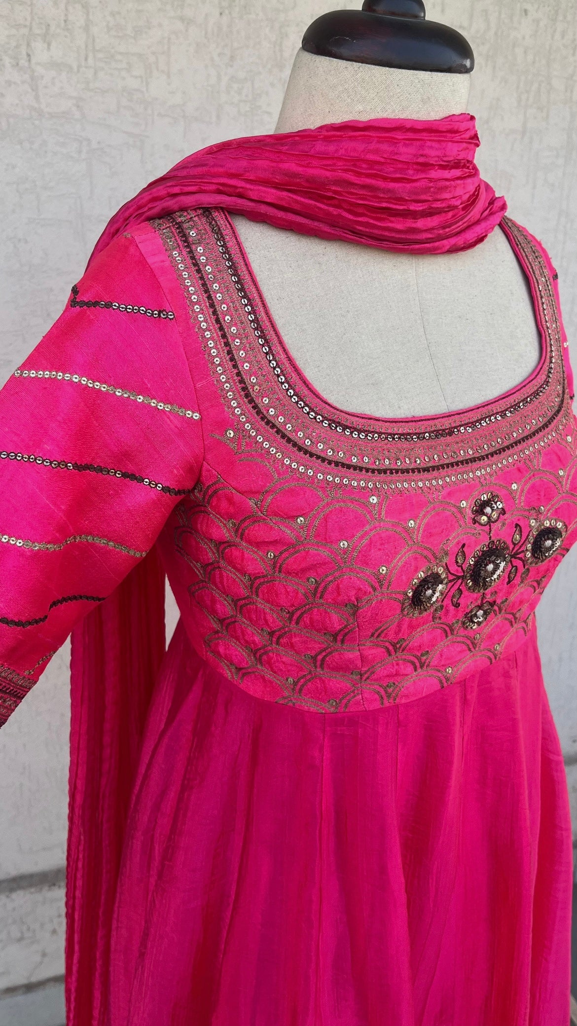 HOT PINK ANARKALI SET