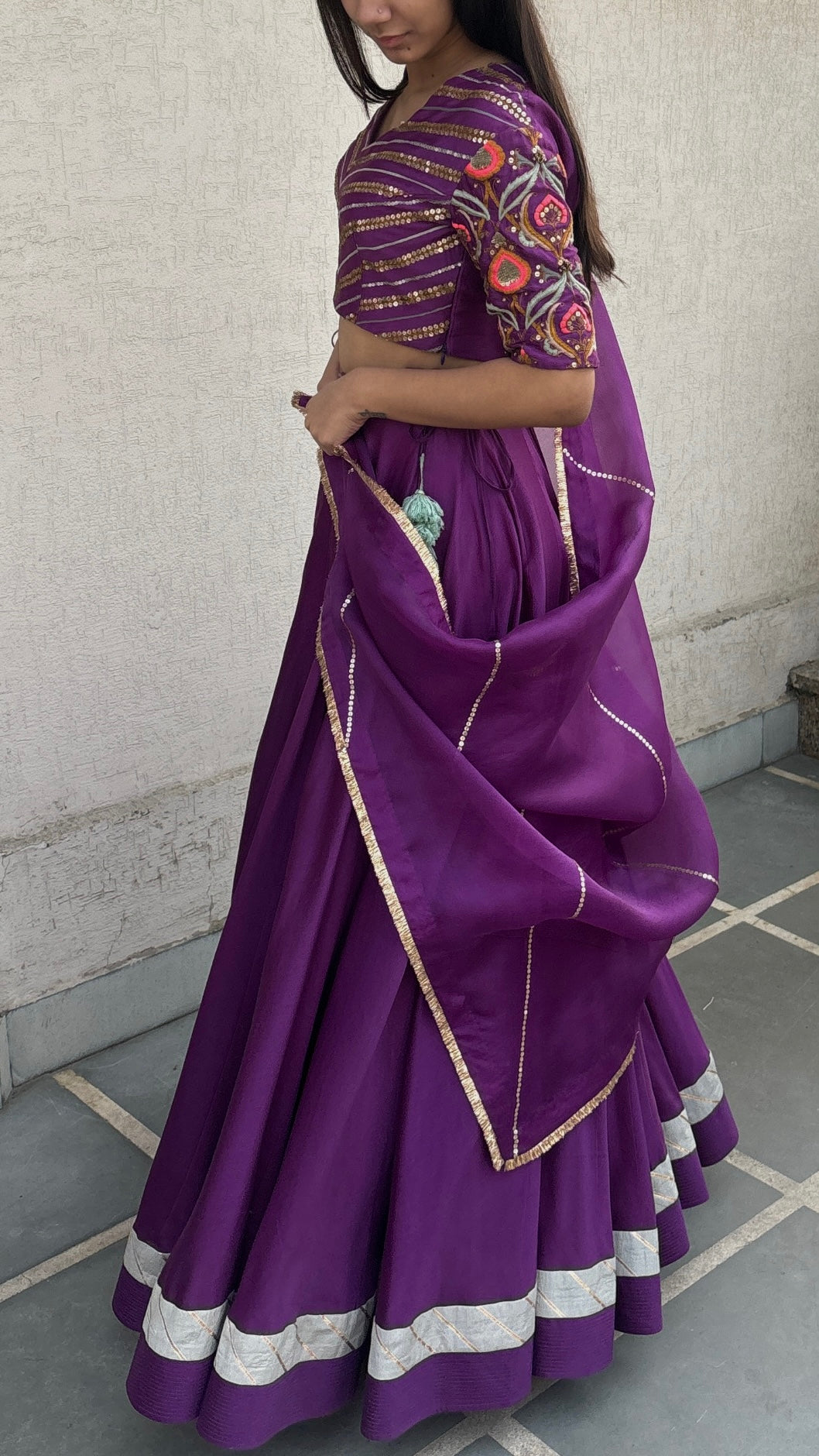 PURPLE LEHENGA SET
