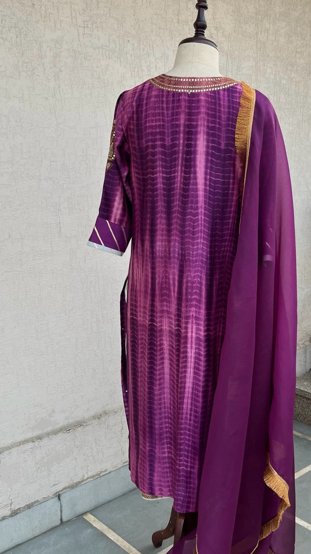 PURPLE TIE & DYE KURTA SET