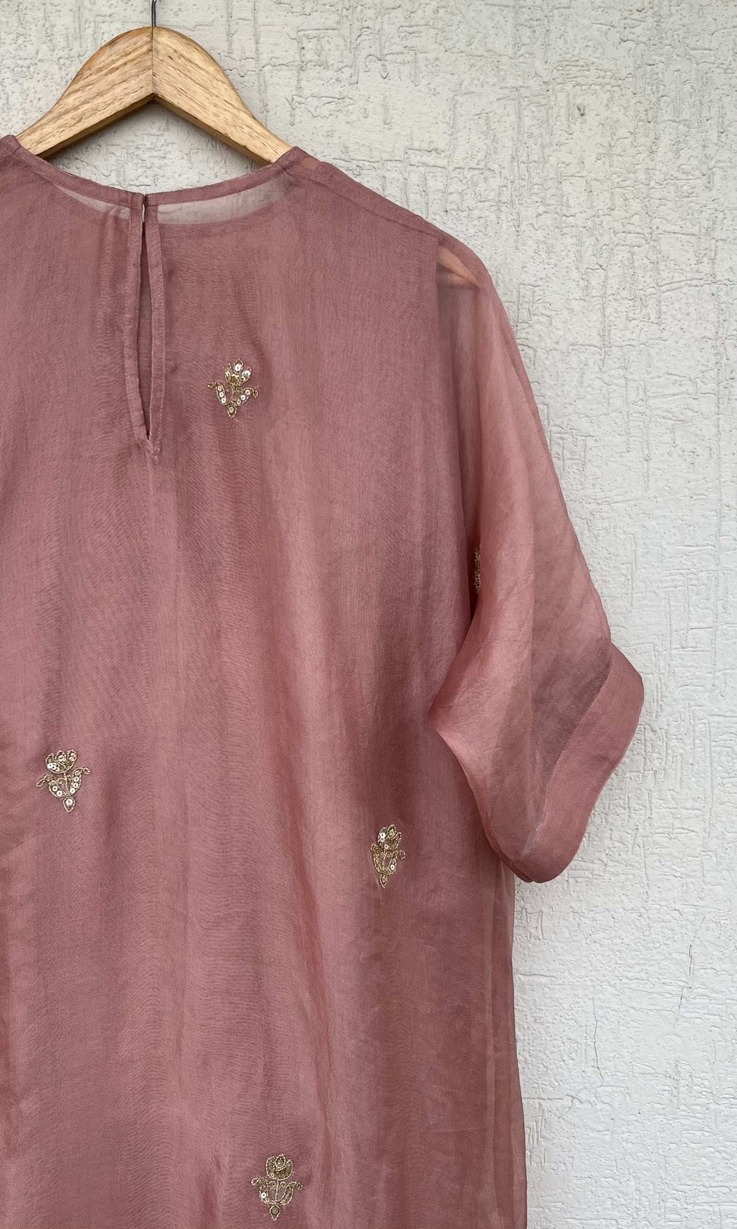 SALMON PINK KAFTAN-KURTA SET