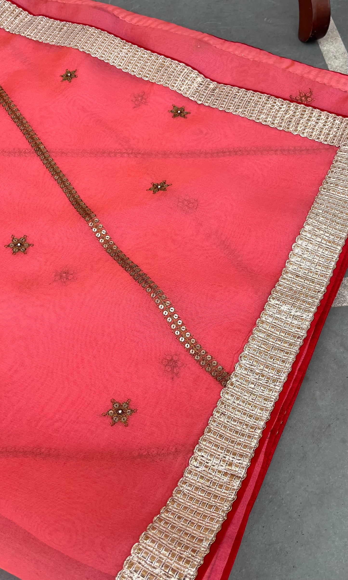 CORAL ORGANZA DUPATTA