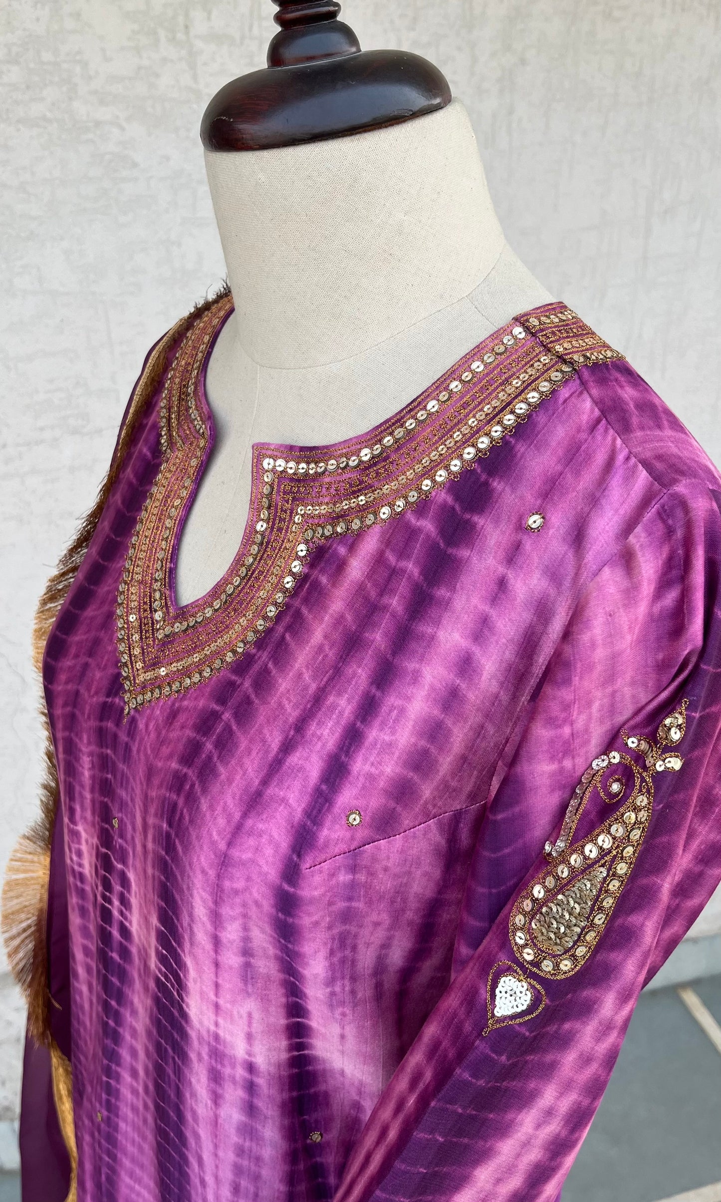 PURPLE TIE & DYE KURTA SET