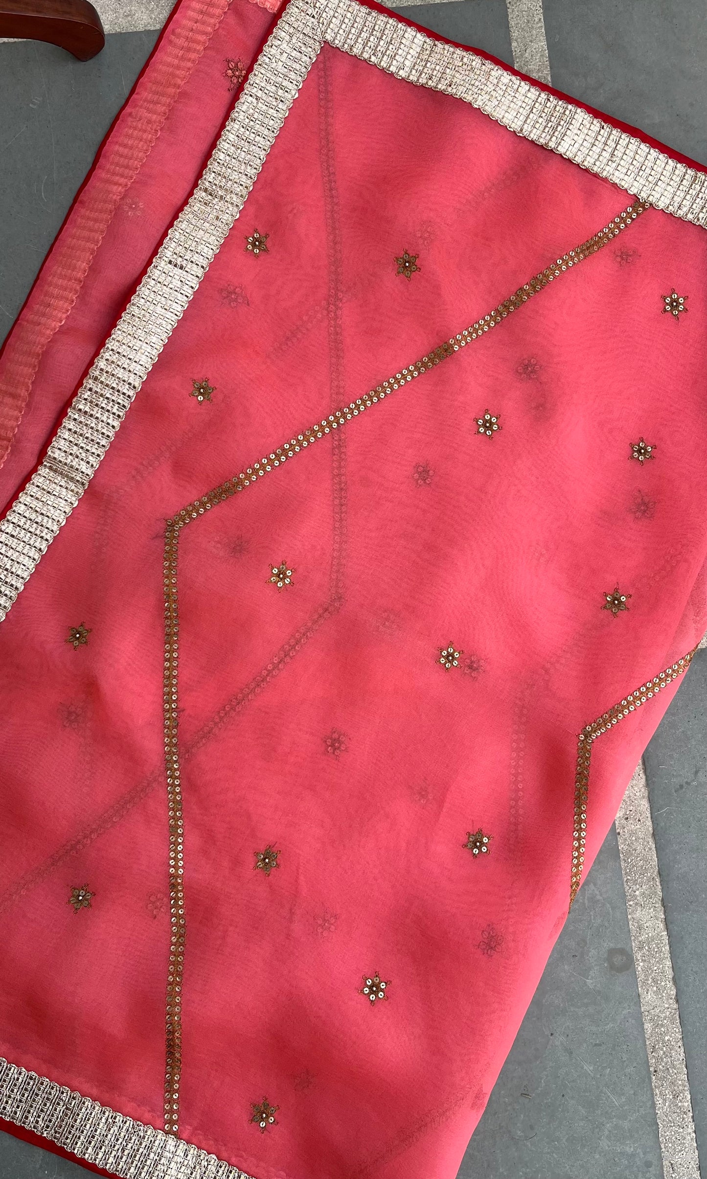 CORAL ORGANZA DUPATTA