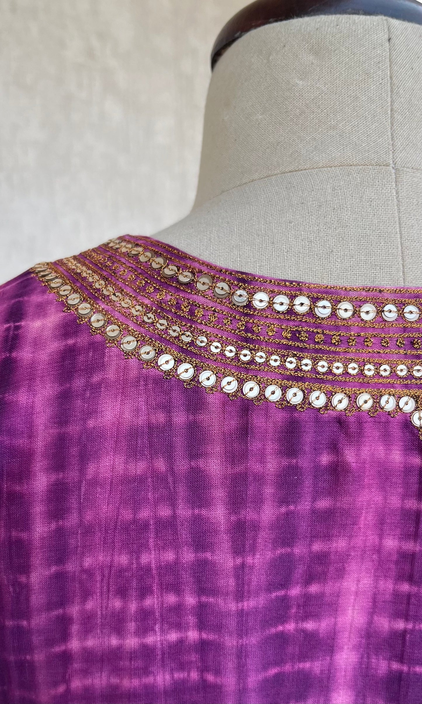 PURPLE TIE & DYE KURTA SET