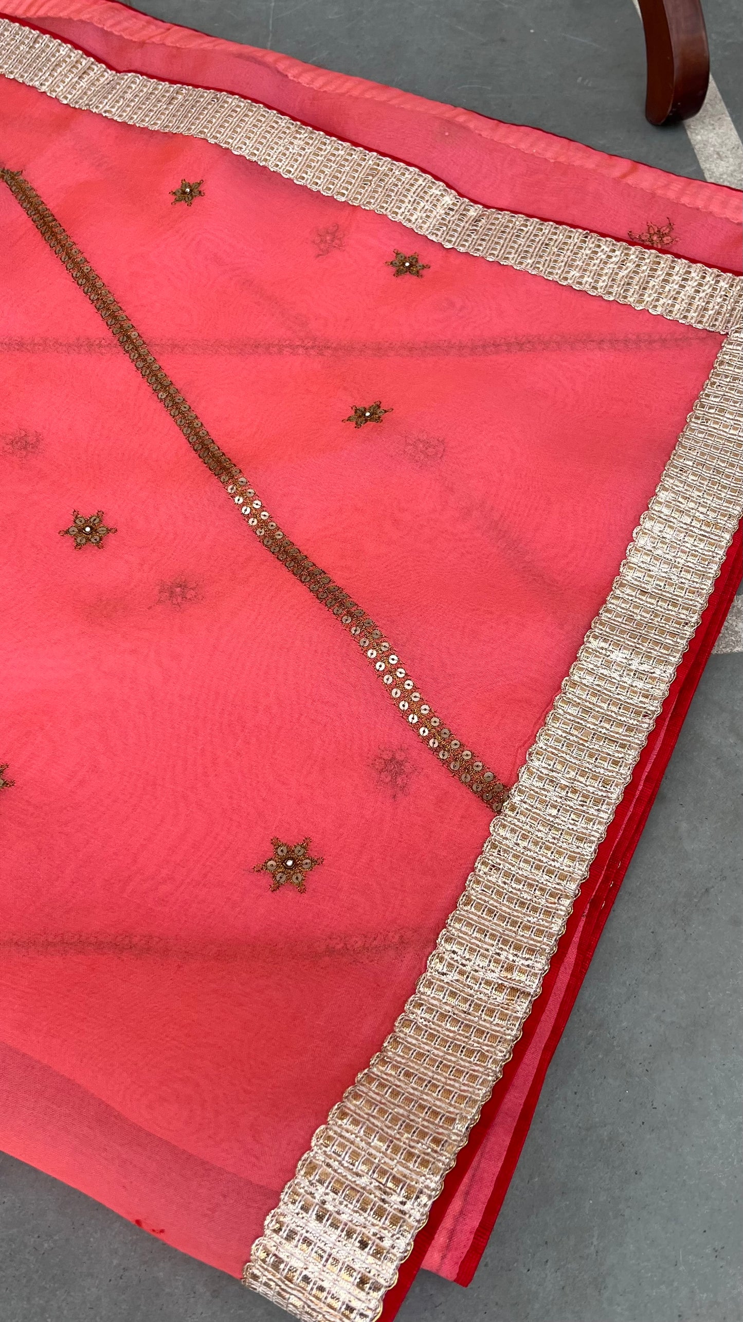 CORAL ORGANZA DUPATTA