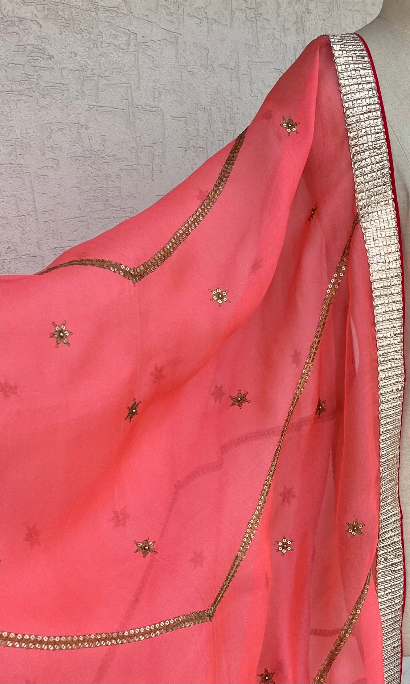 CORAL ORGANZA DUPATTA