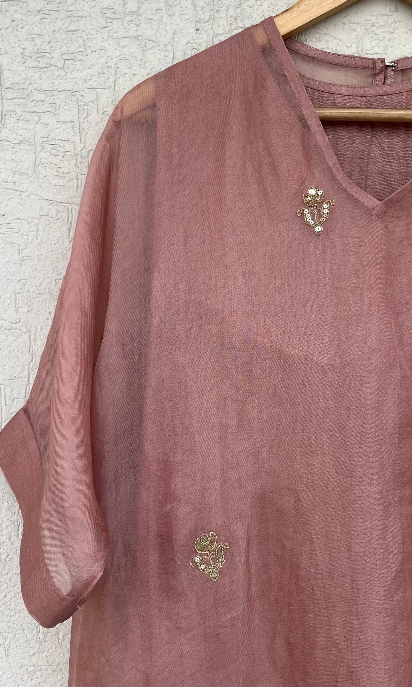 SALMON PINK KAFTAN-KURTA SET
