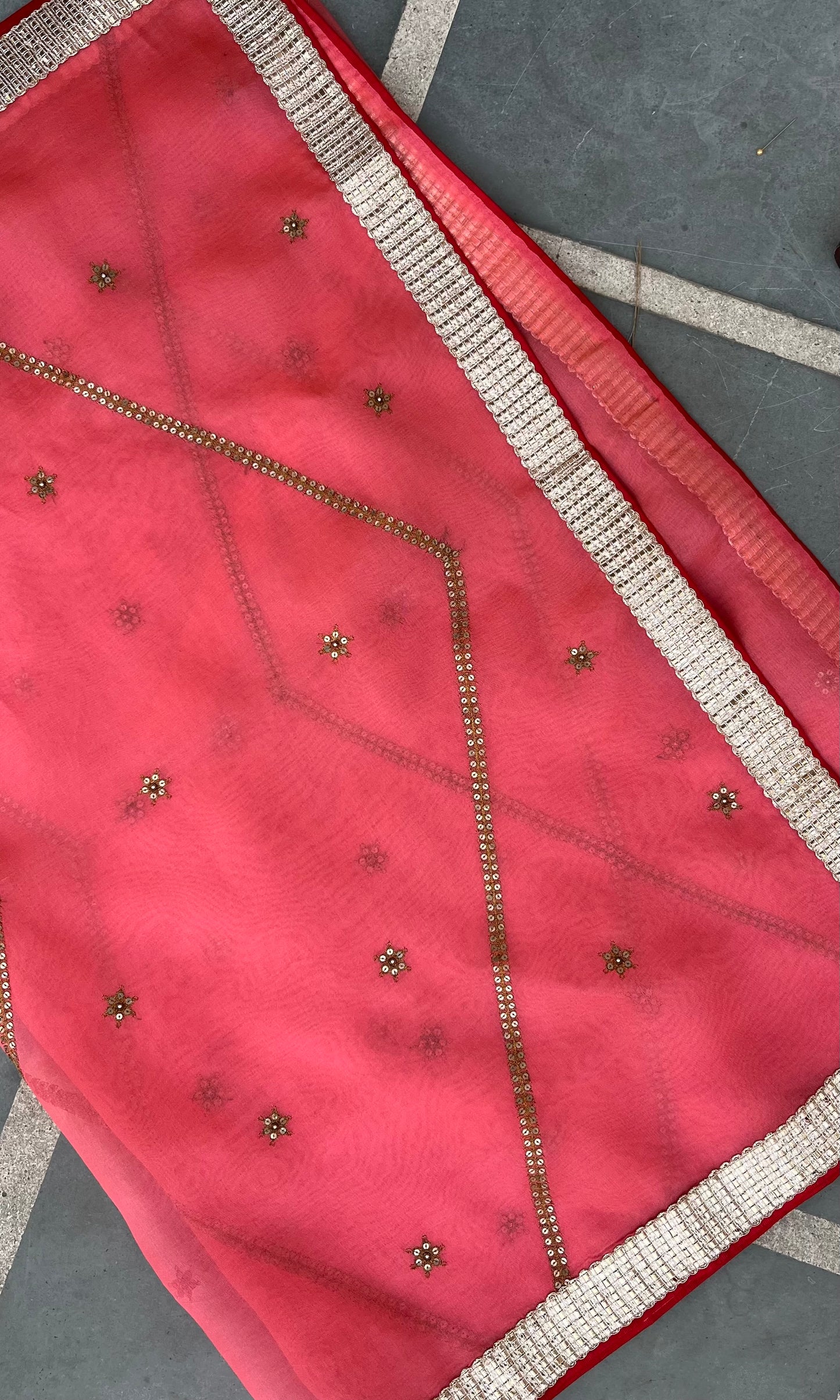 CORAL ORGANZA DUPATTA