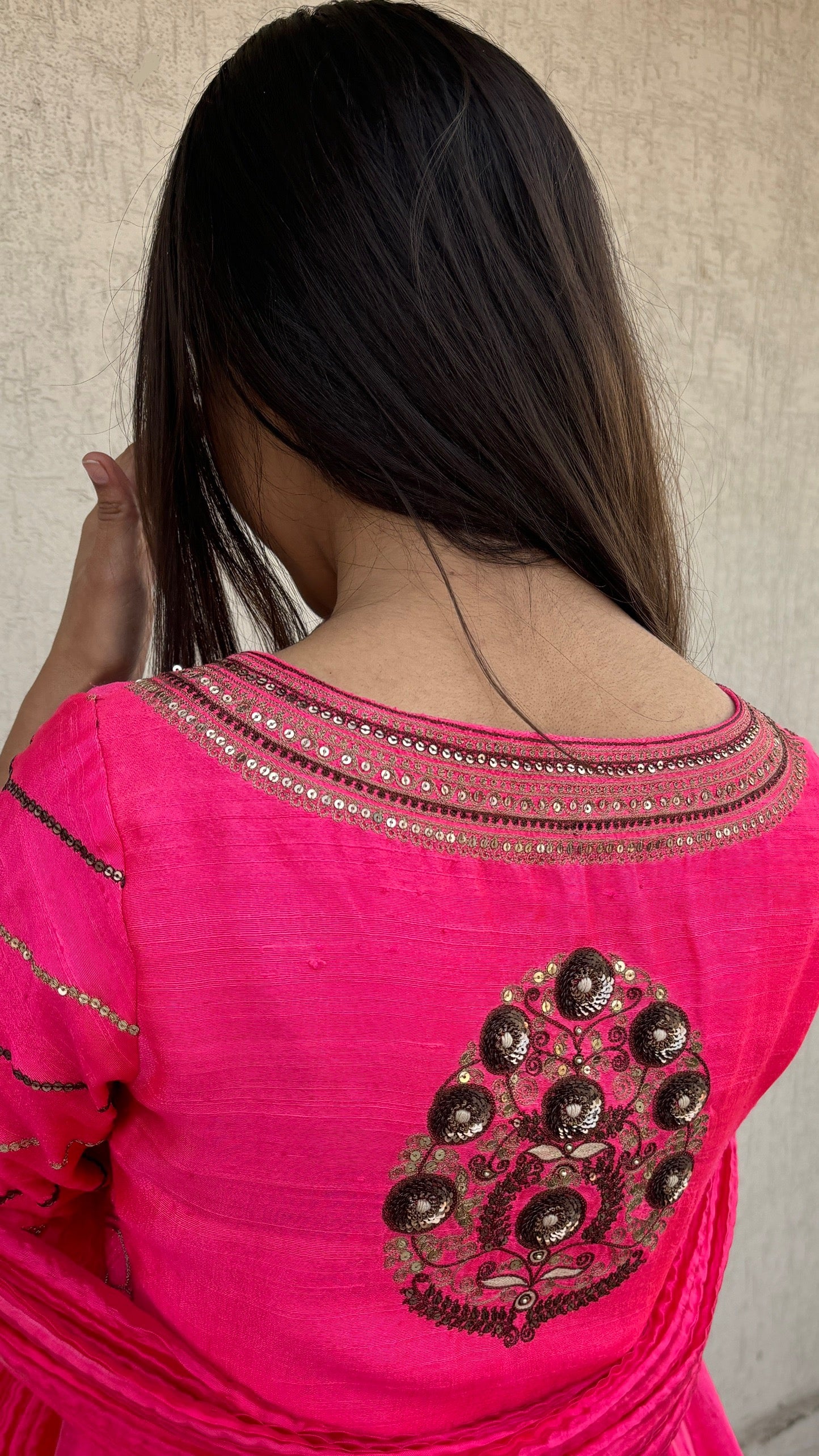 HOT PINK ANARKALI SET