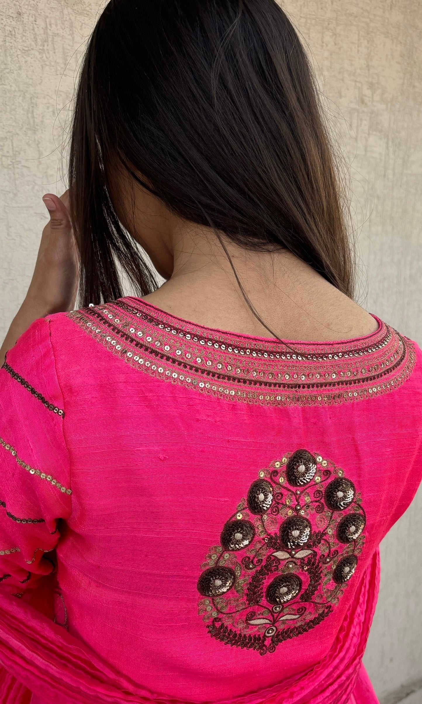HOT PINK ANARKALI SET