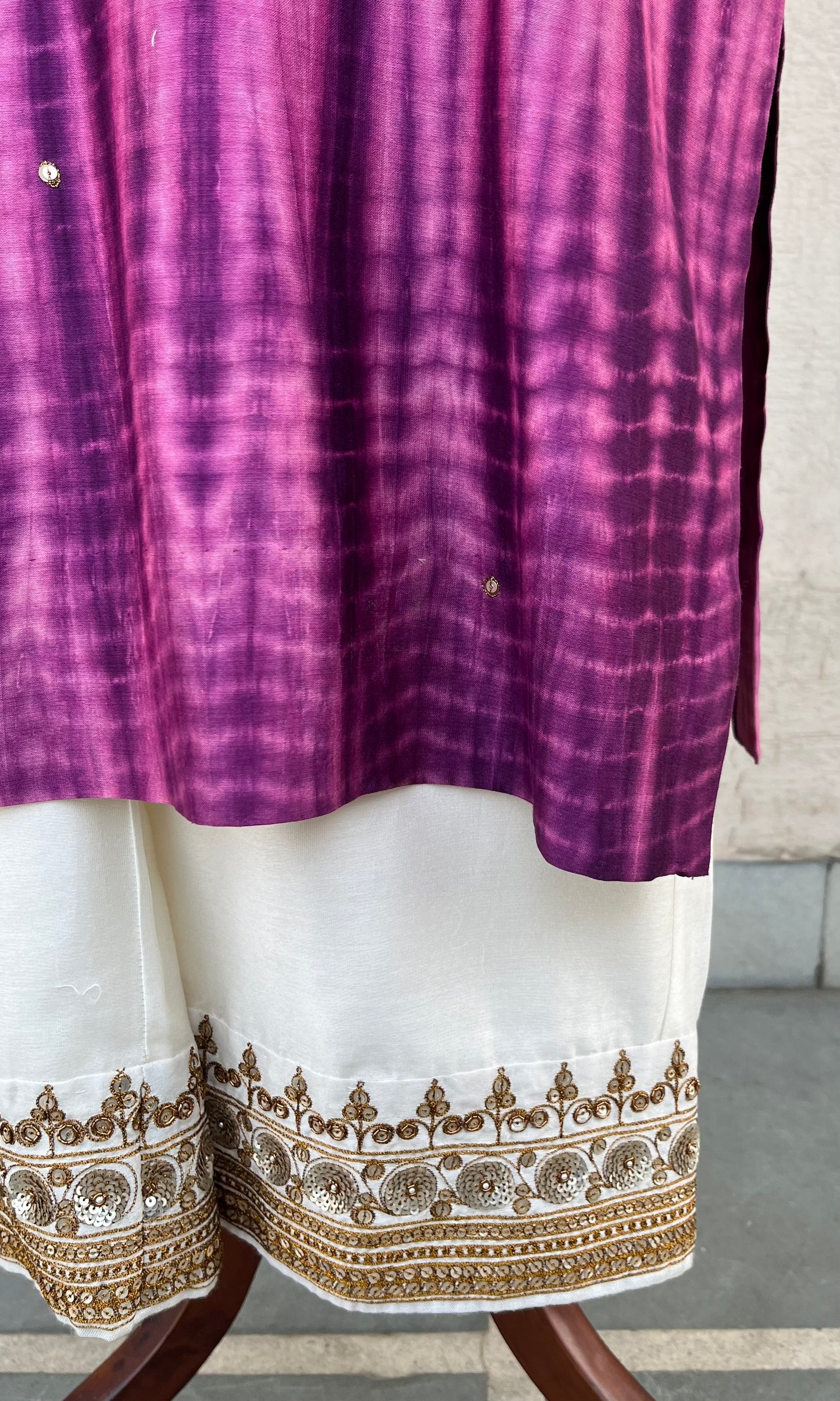 PURPLE TIE & DYE KURTA SET