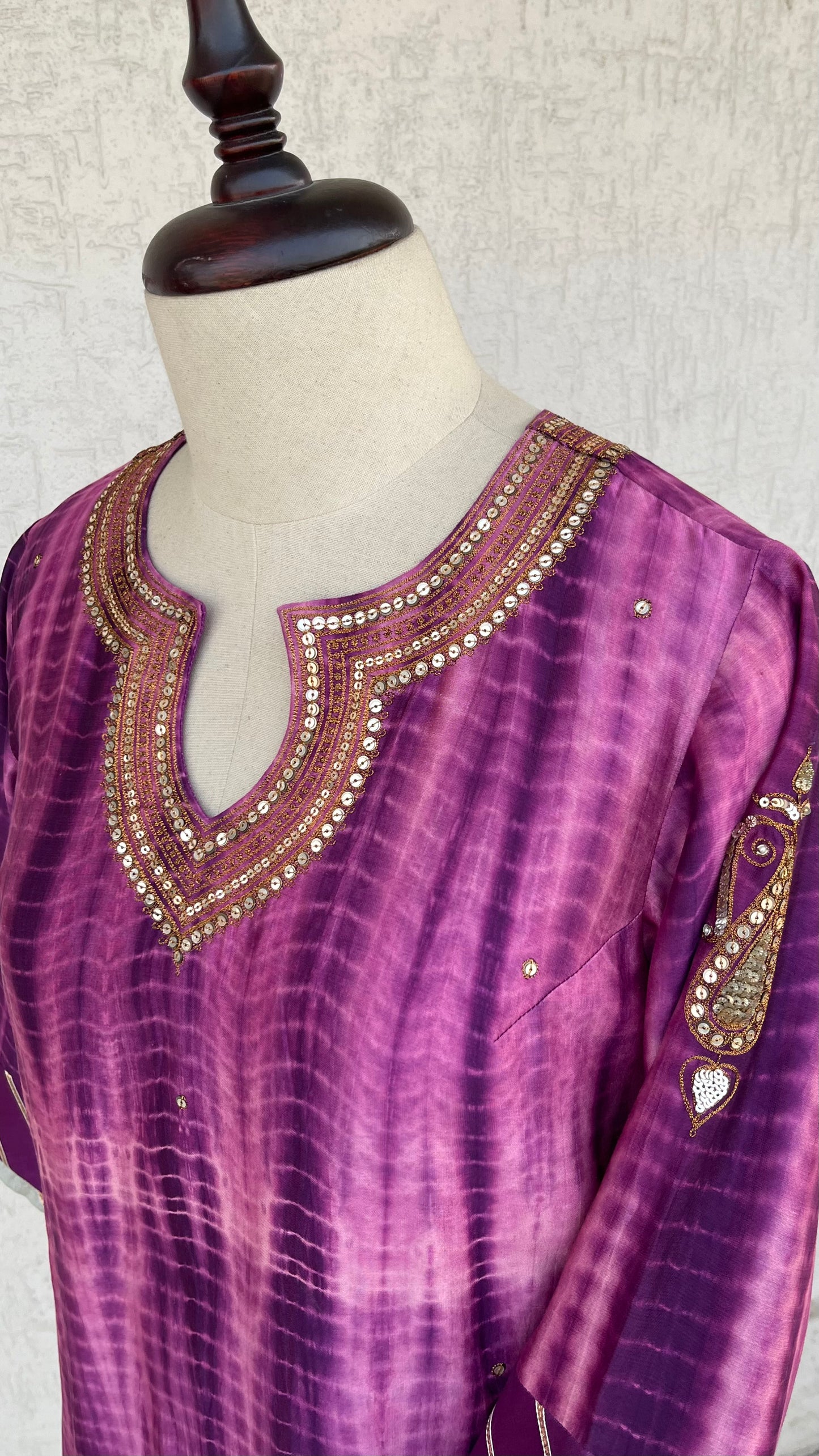PURPLE TIE & DYE KURTA SET