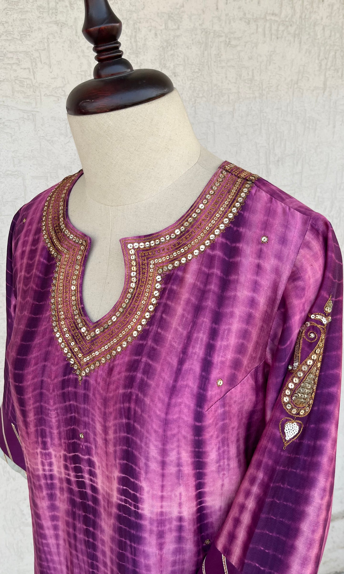 PURPLE TIE & DYE KURTA SET
