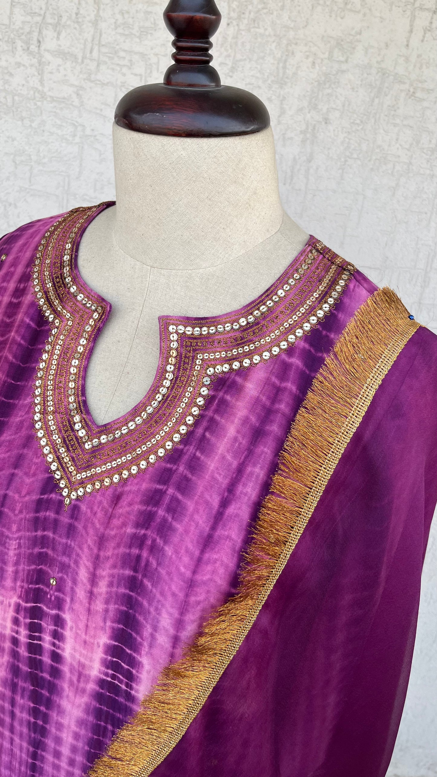 PURPLE TIE & DYE KURTA SET