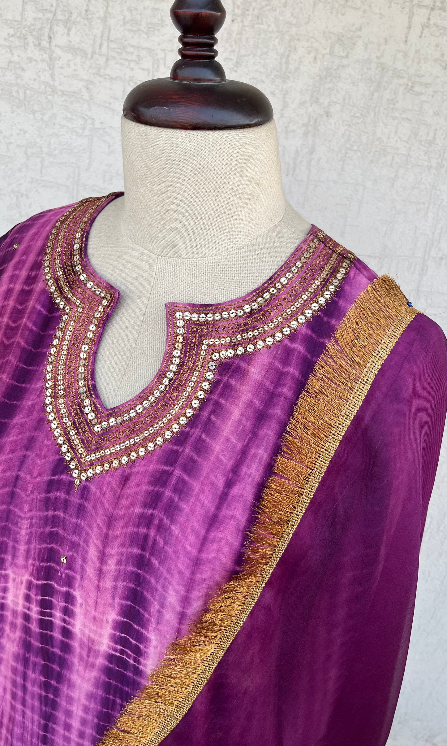PURPLE TIE & DYE KURTA SET