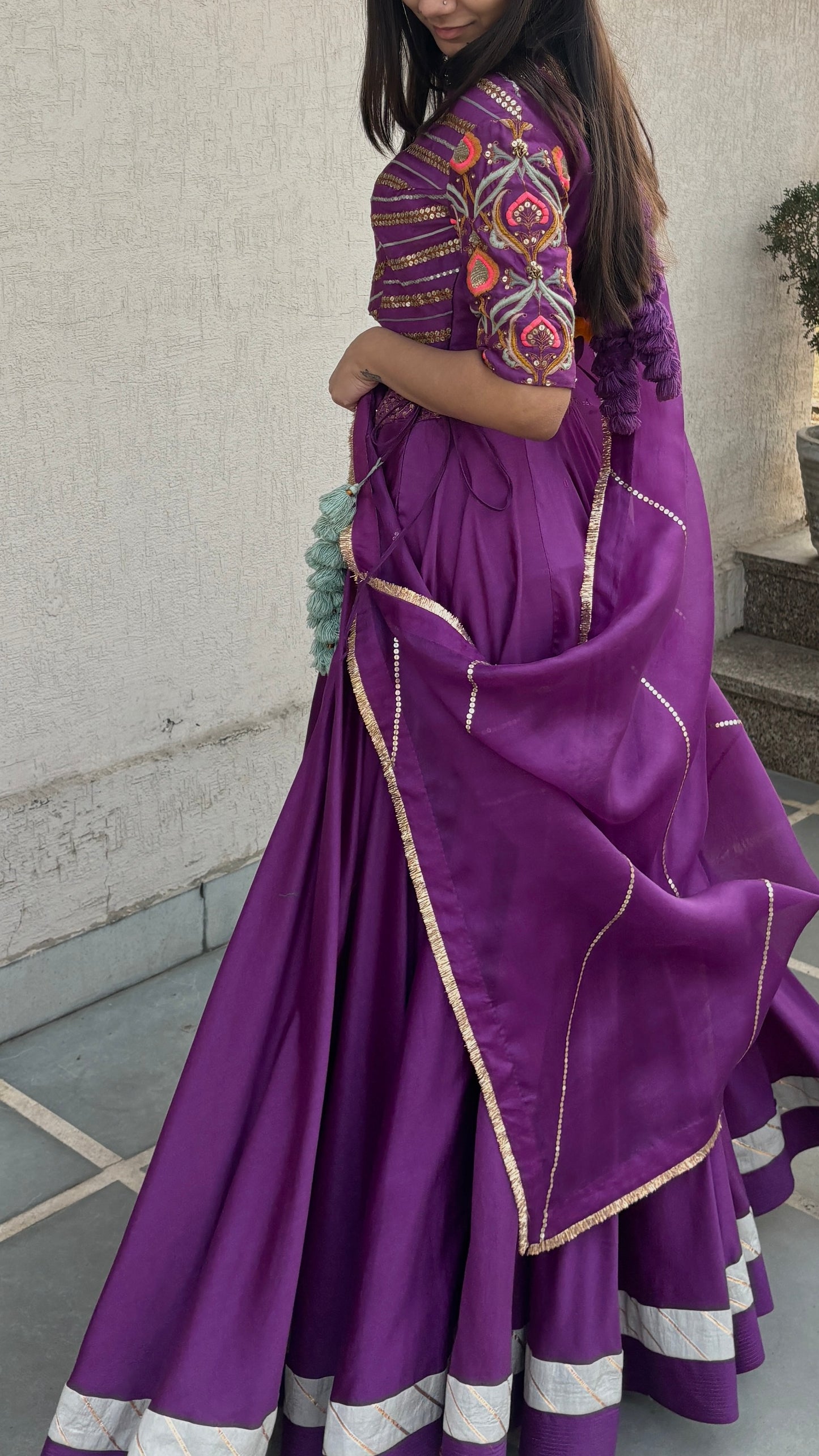 PURPLE LEHENGA SET