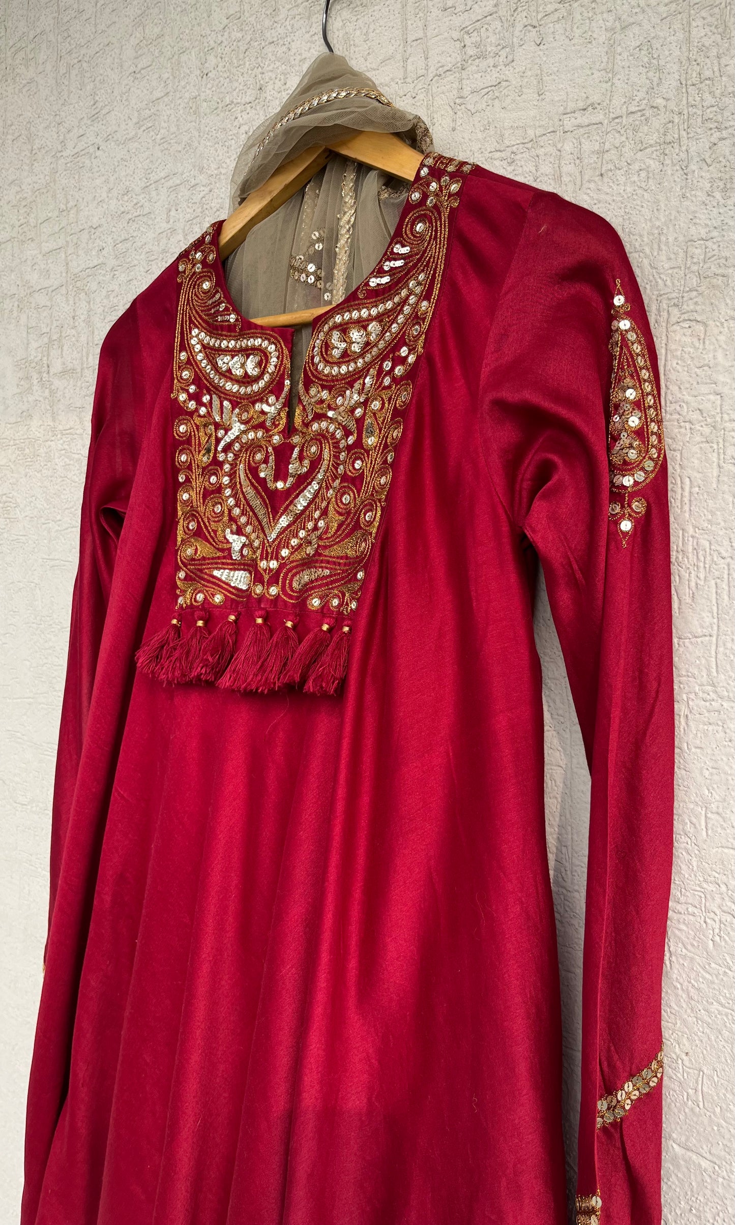 RUBY RED KURTA GHARARA SET