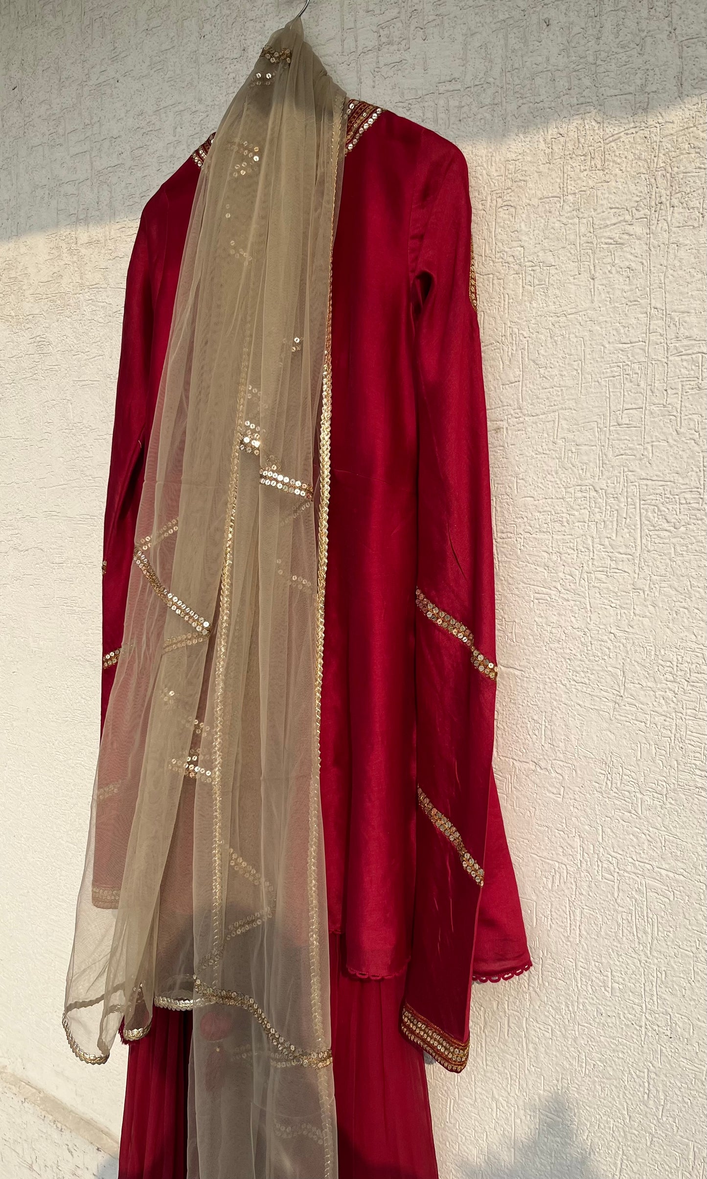 RUBY RED KURTA GHARARA SET