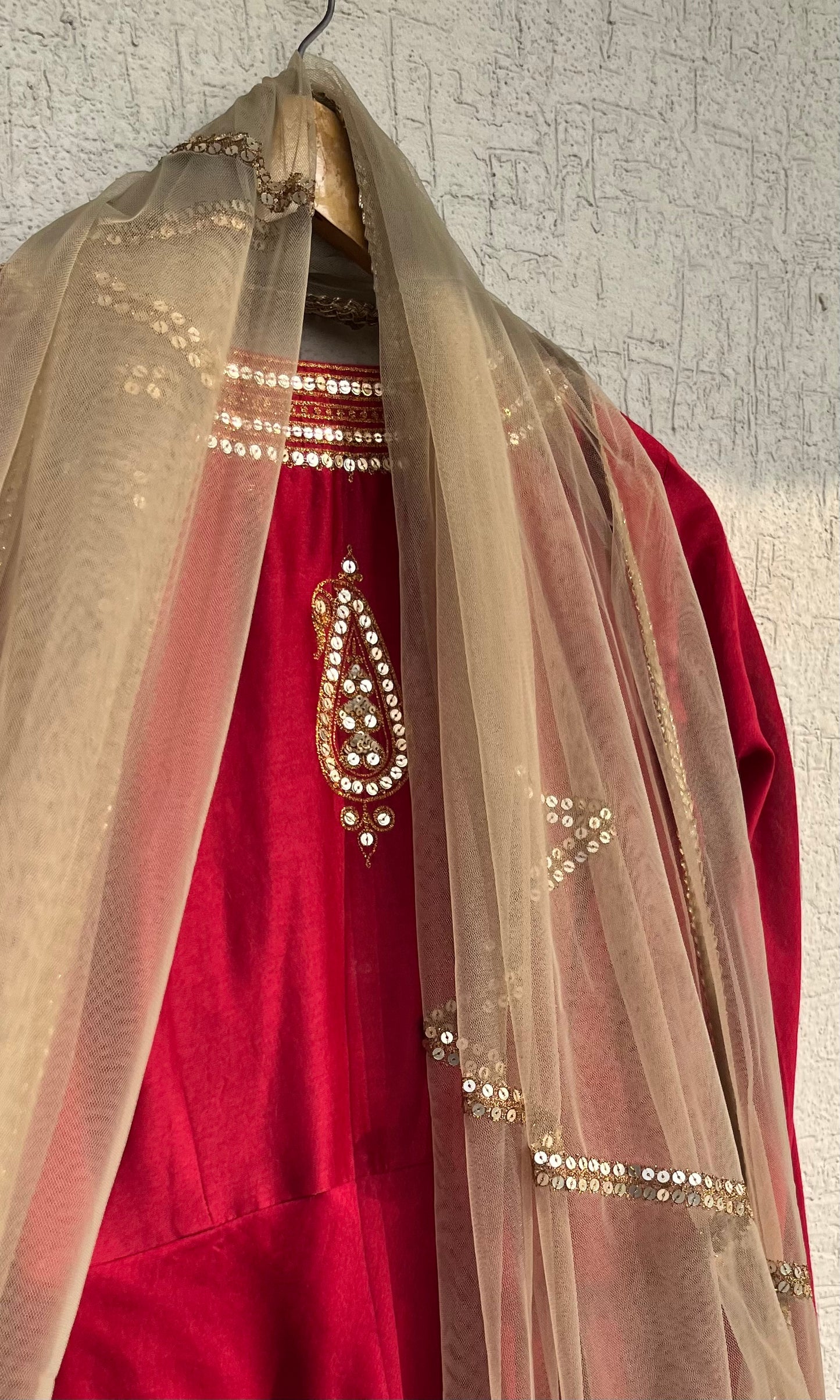 RUBY RED KURTA GHARARA SET