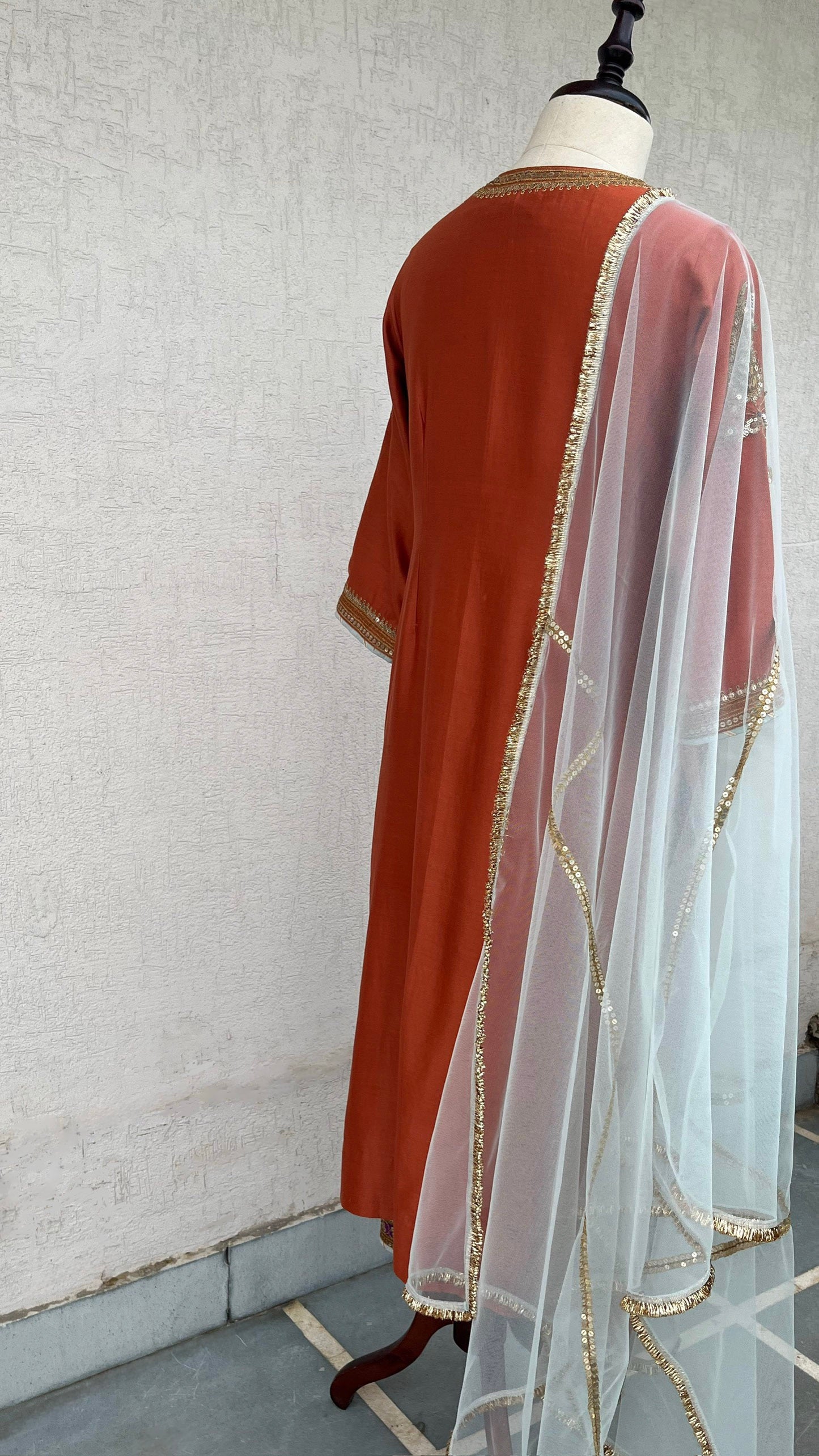 RUST STRAIGHT KURTA & PANTS SET