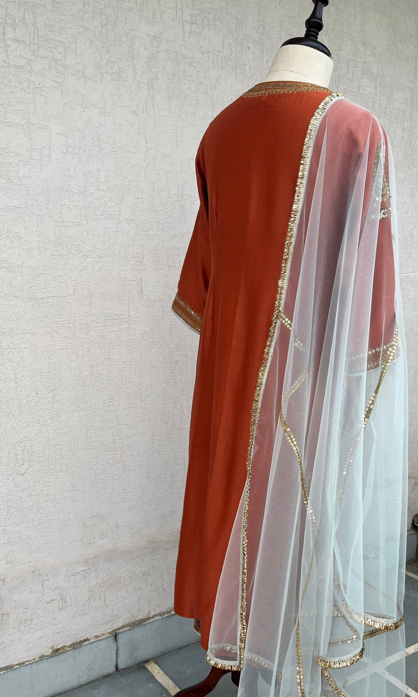 RUST STRAIGHT KURTA & PANTS SET