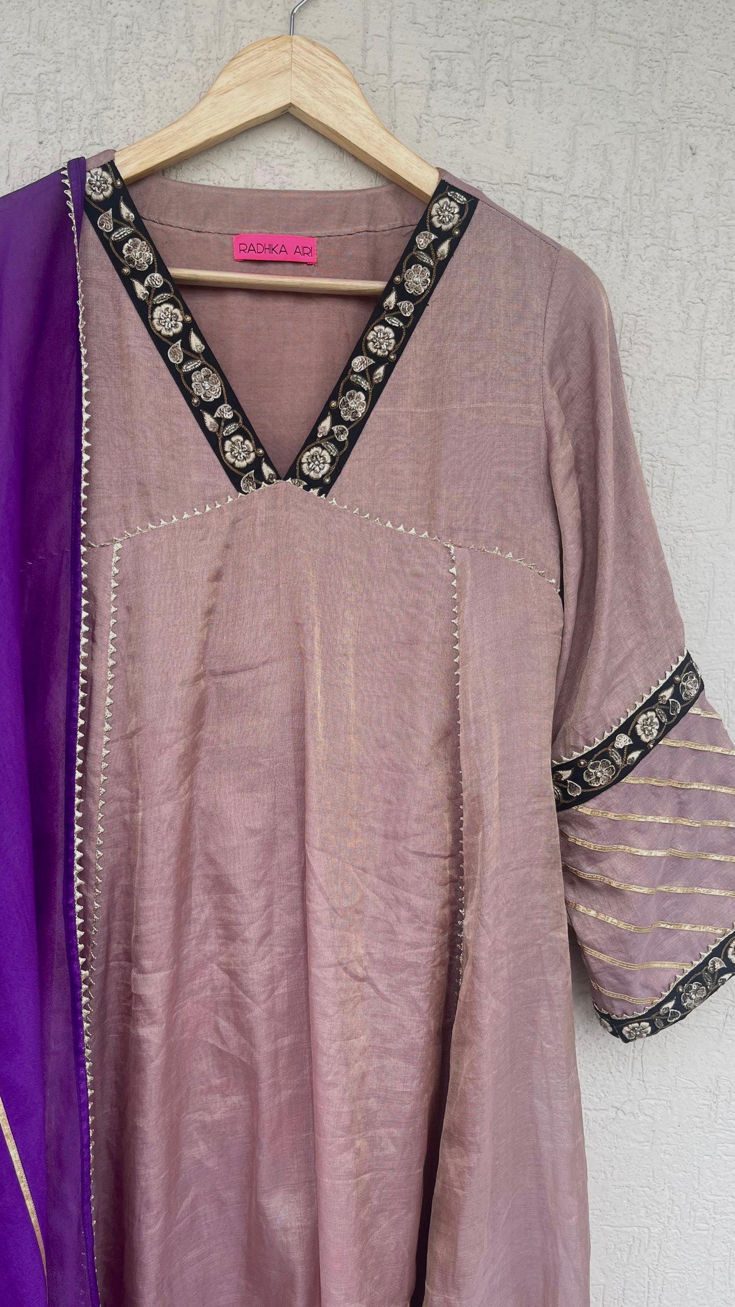 TISSUE A-LINE KURTA SET