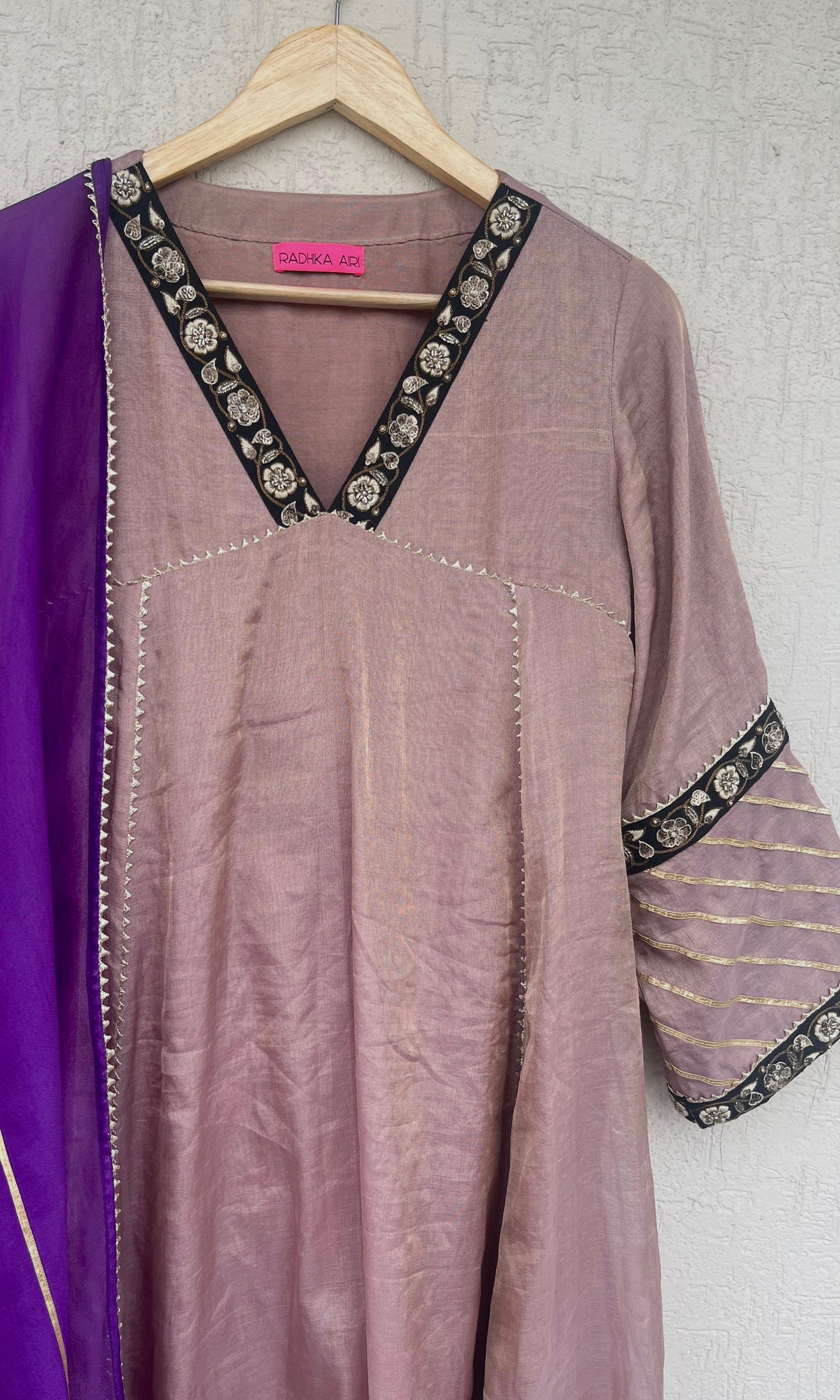 TISSUE A-LINE KURTA SET