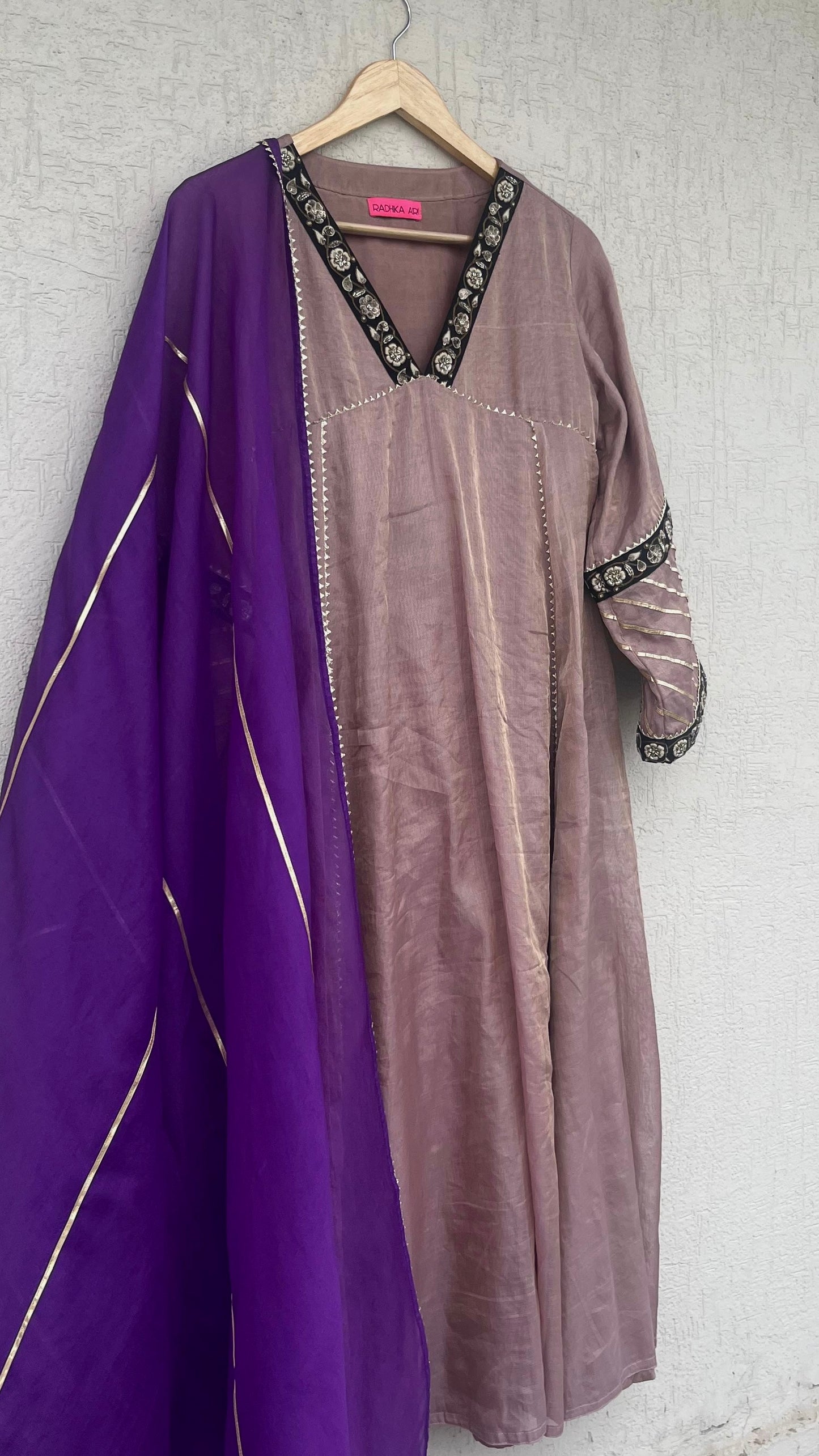 TISSUE A-LINE KURTA SET