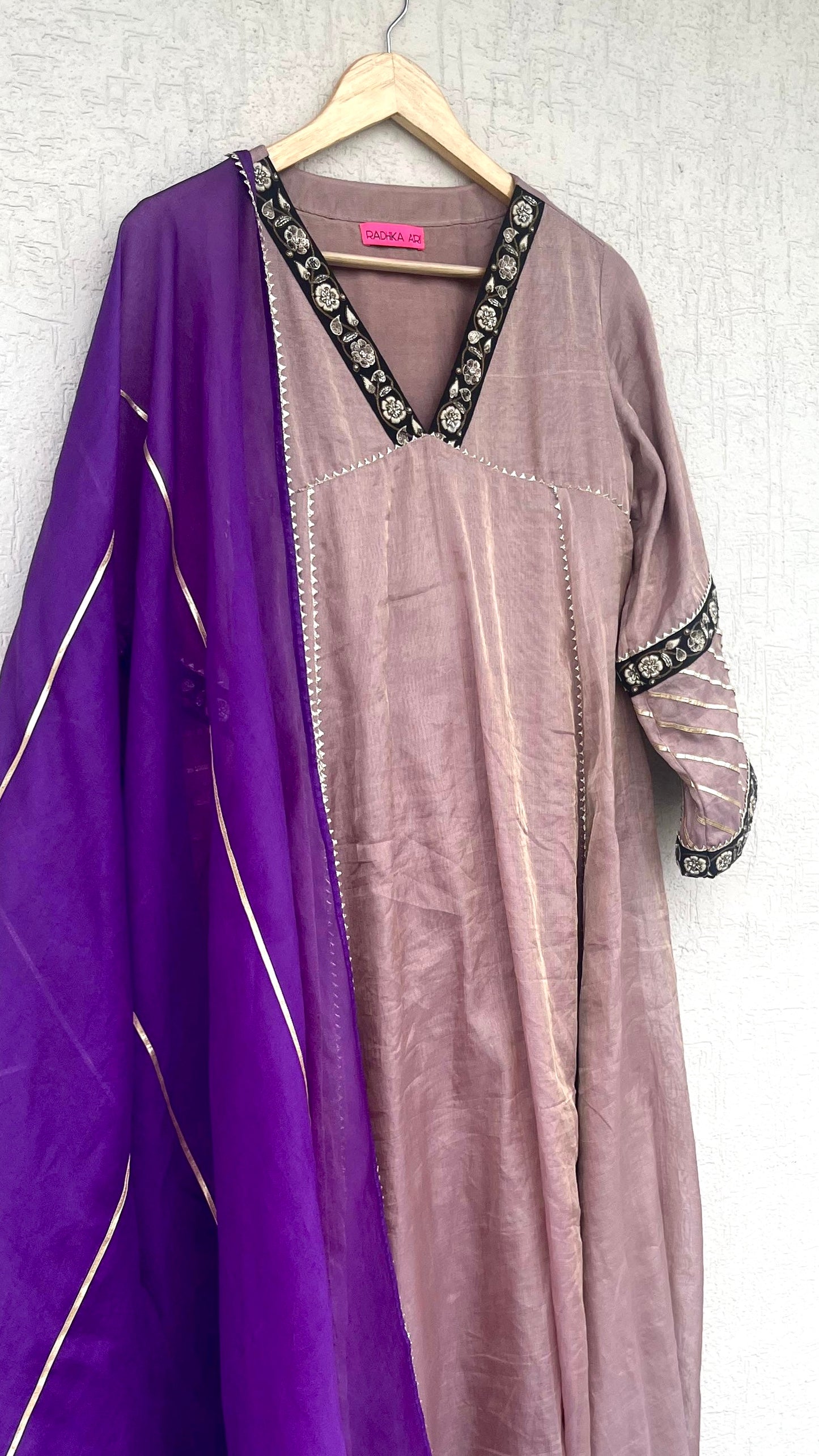 TISSUE A-LINE KURTA SET