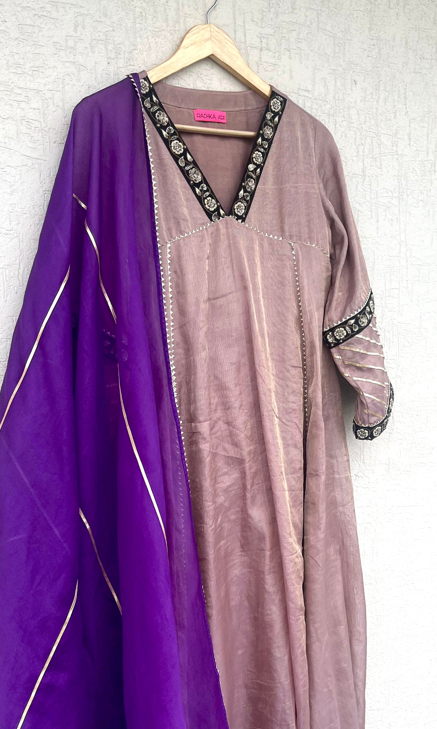 TISSUE A-LINE KURTA SET