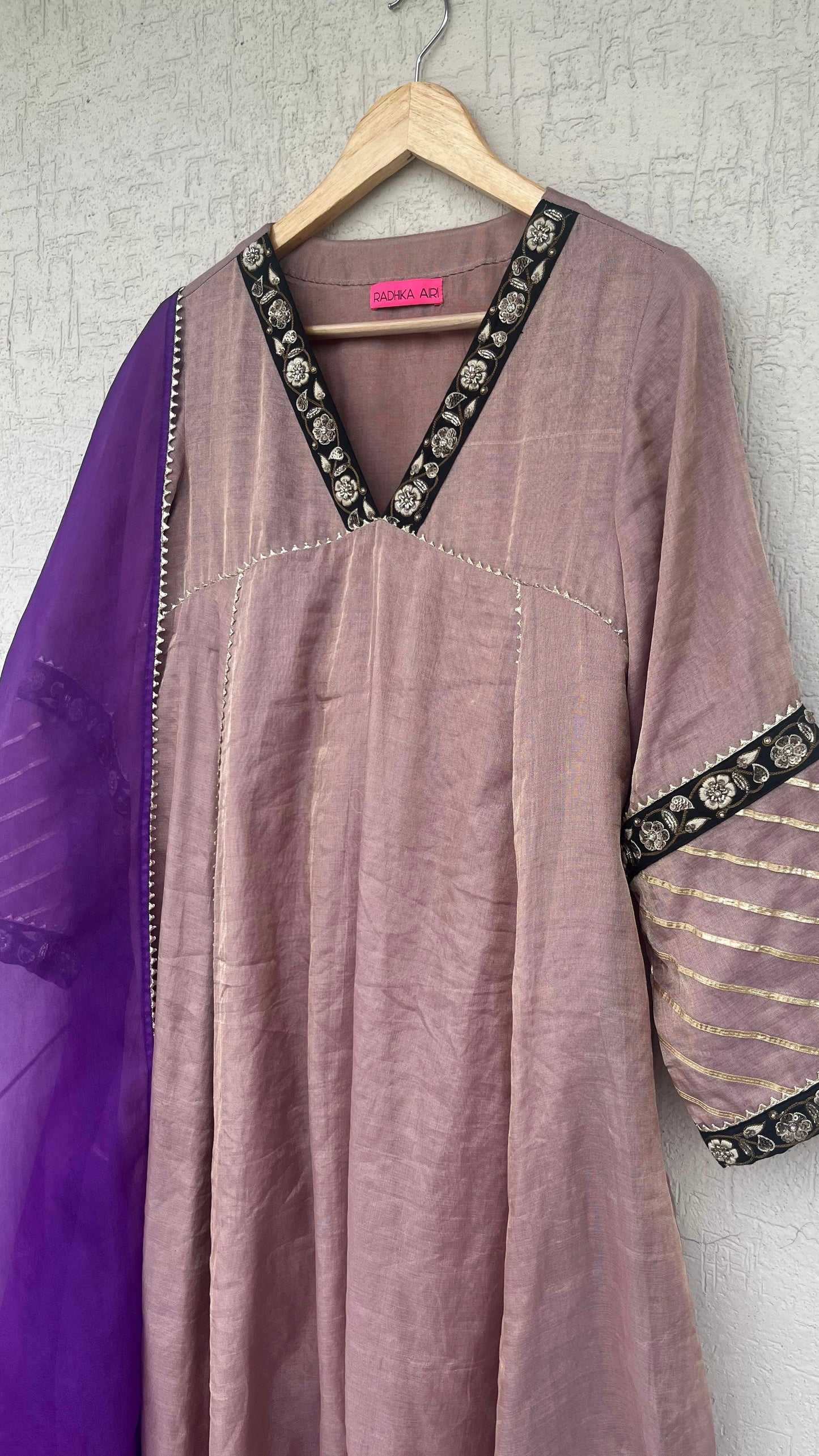 TISSUE A-LINE KURTA SET