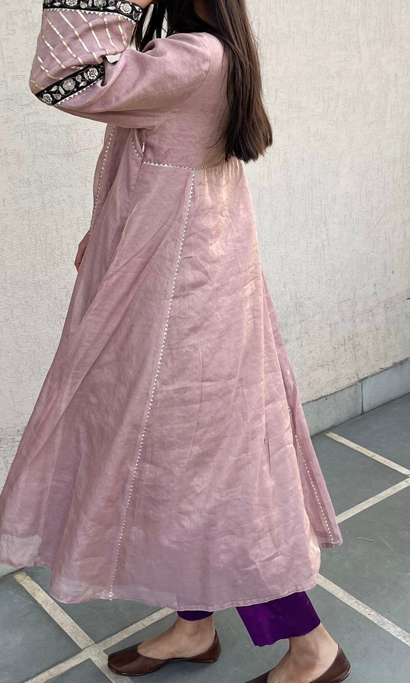 TISSUE A-LINE KURTA SET