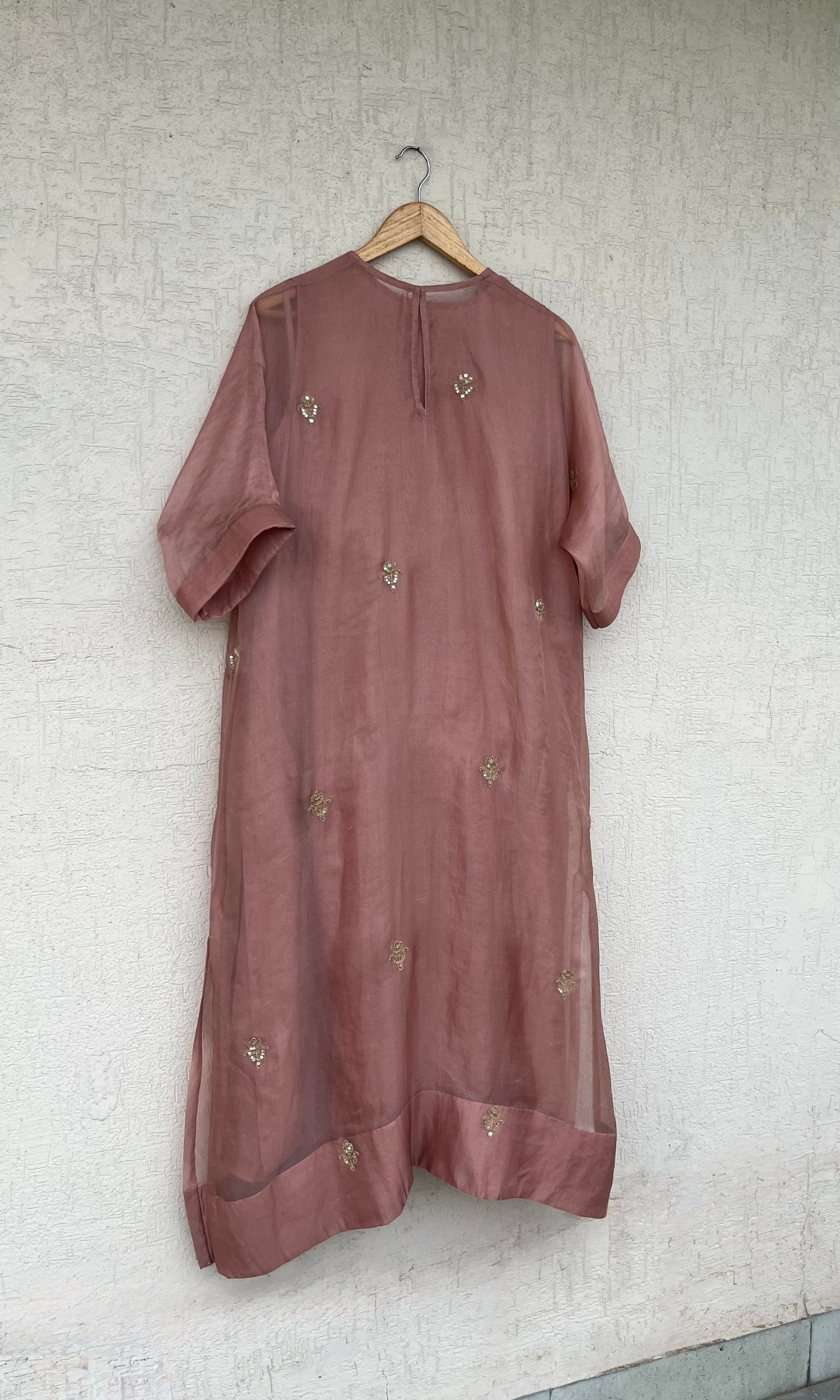 SALMON PINK KAFTAN-KURTA SET