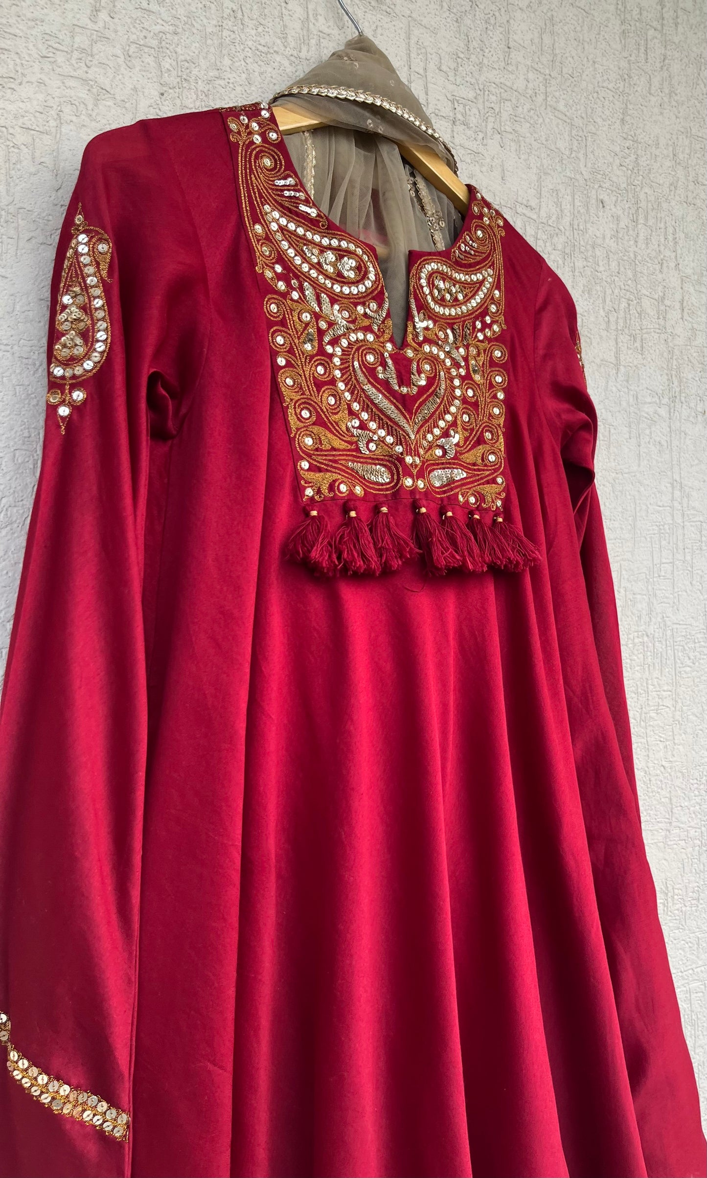 RUBY RED KURTA GHARARA SET