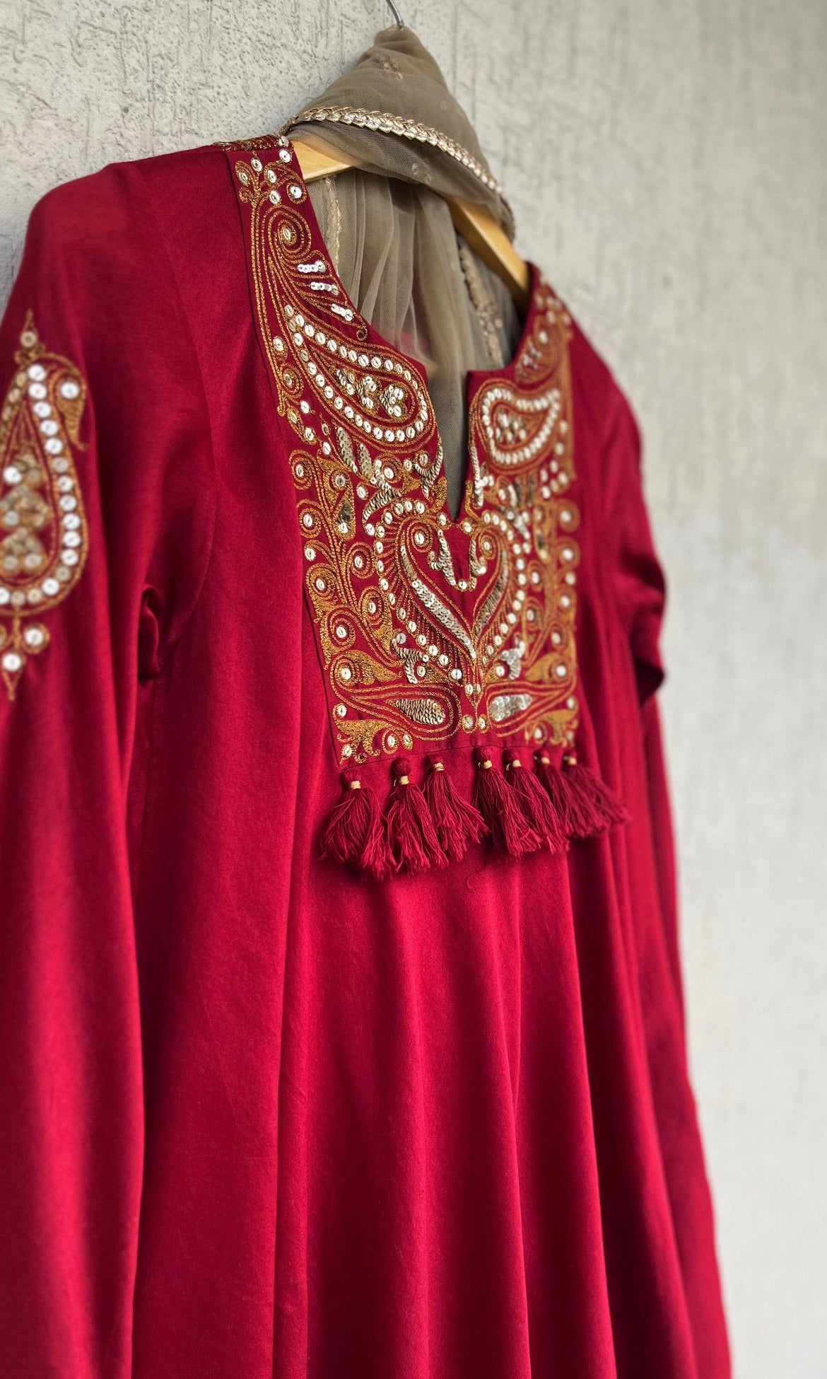 RUBY RED KURTA GHARARA SET
