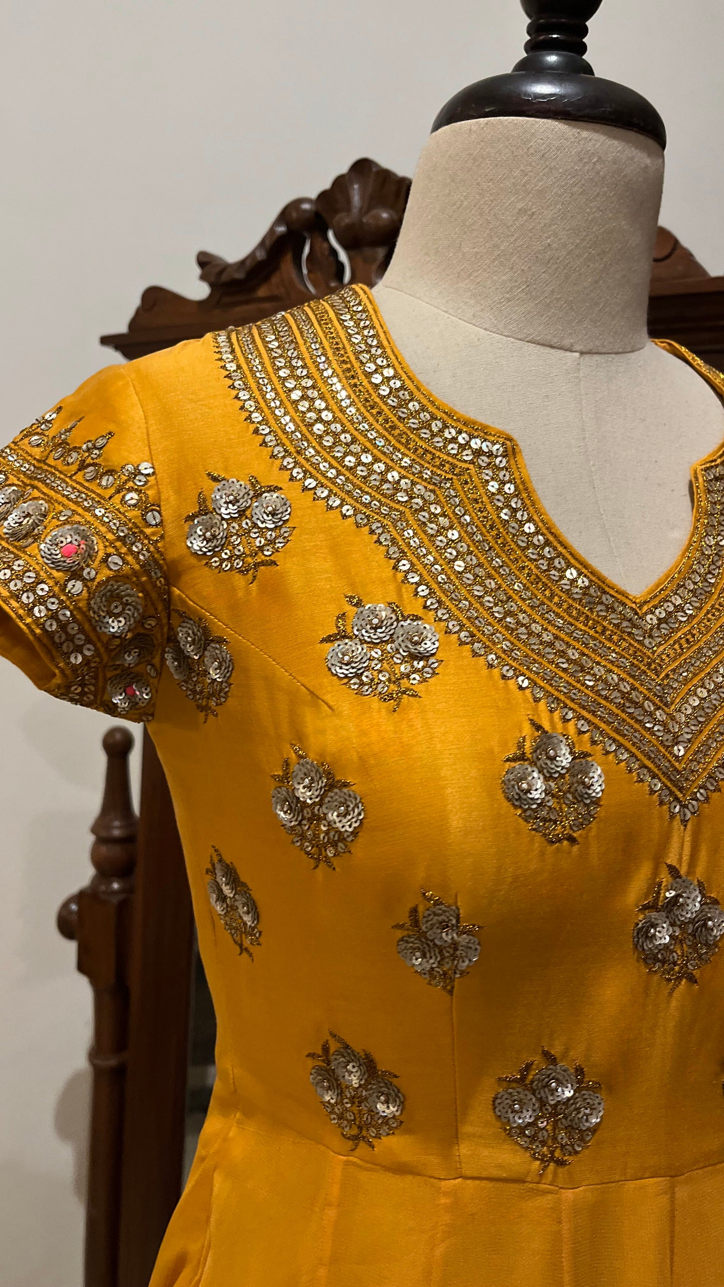 MUSTARD ANARKALI SET