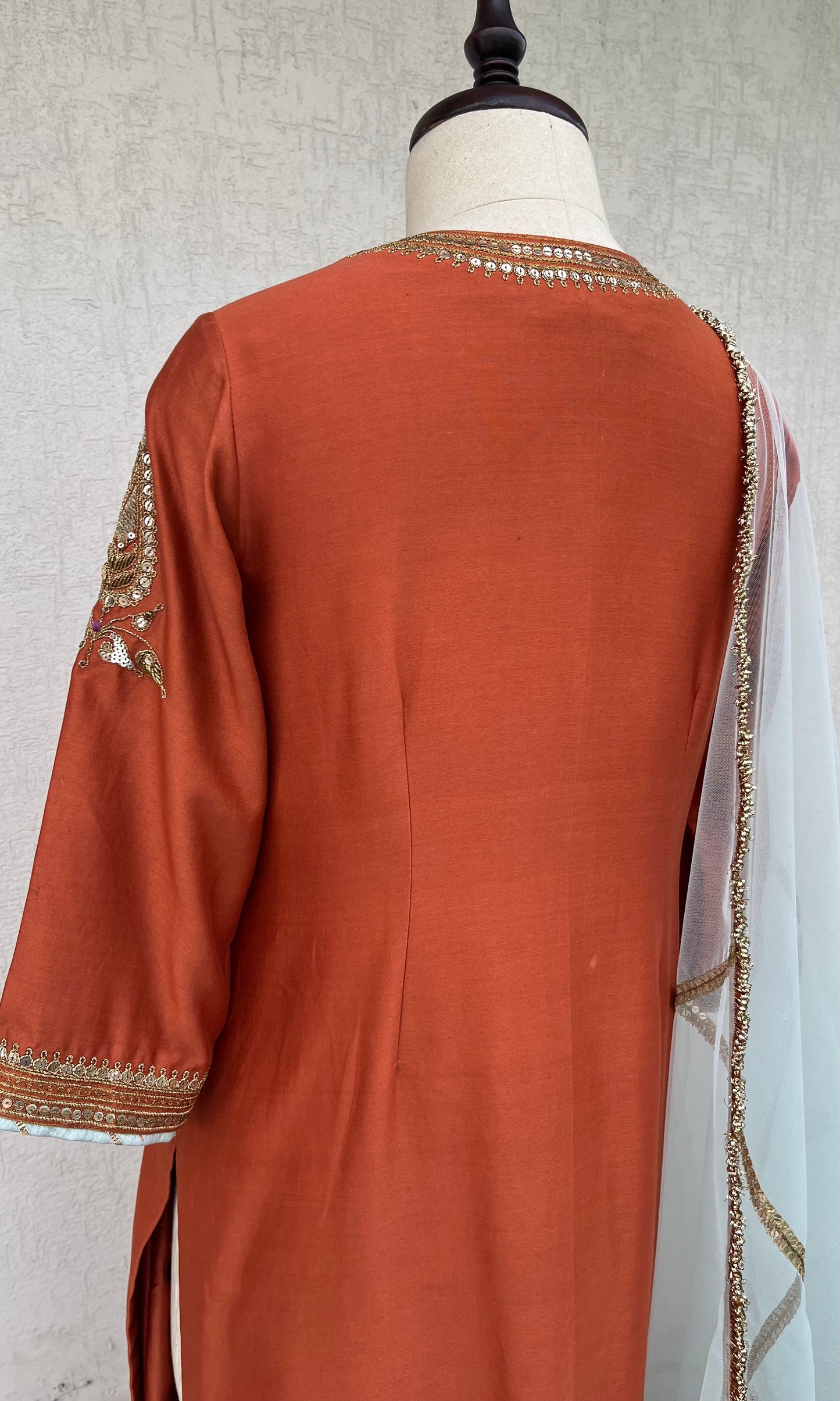 RUST STRAIGHT KURTA & PANTS SET