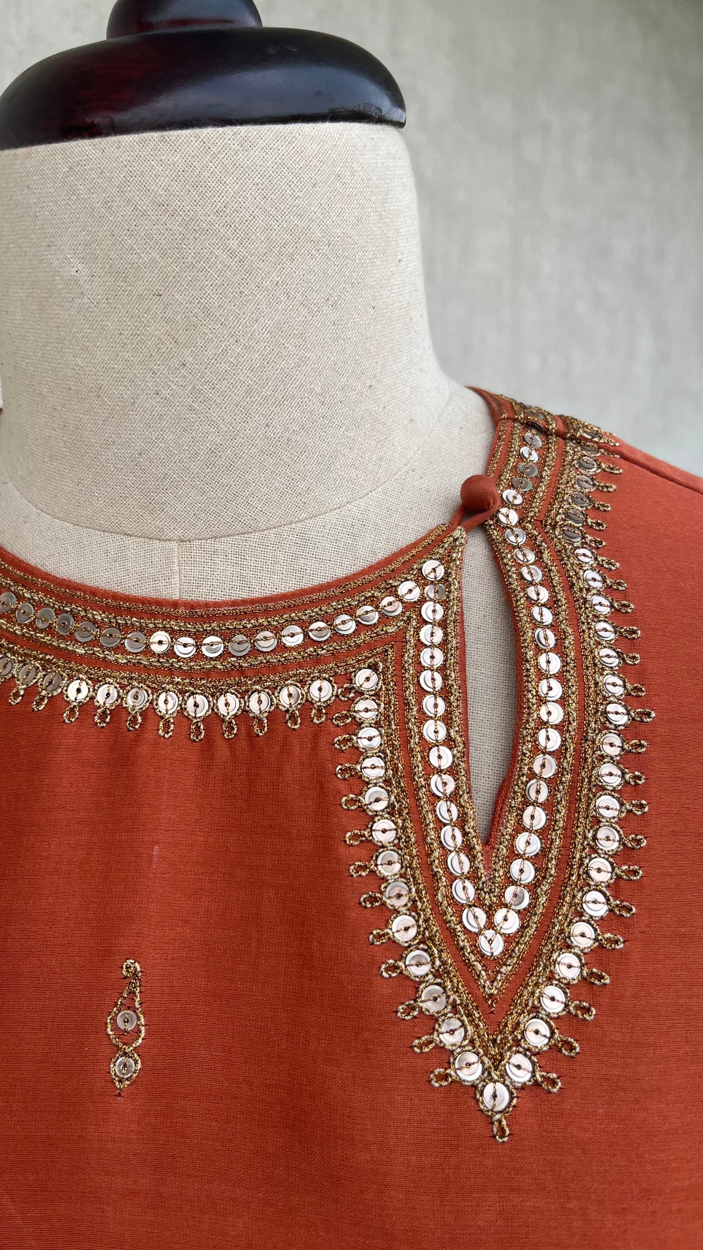 RUST STRAIGHT KURTA & PANTS SET