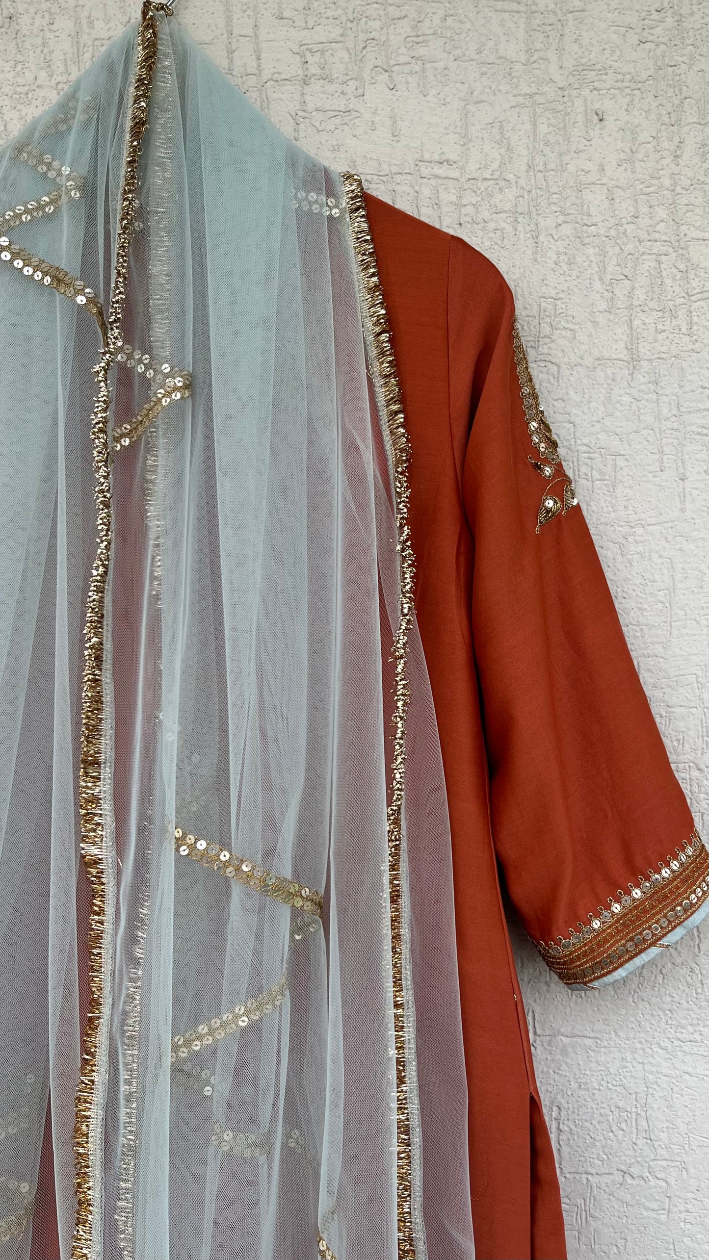RUST STRAIGHT KURTA & PANTS SET