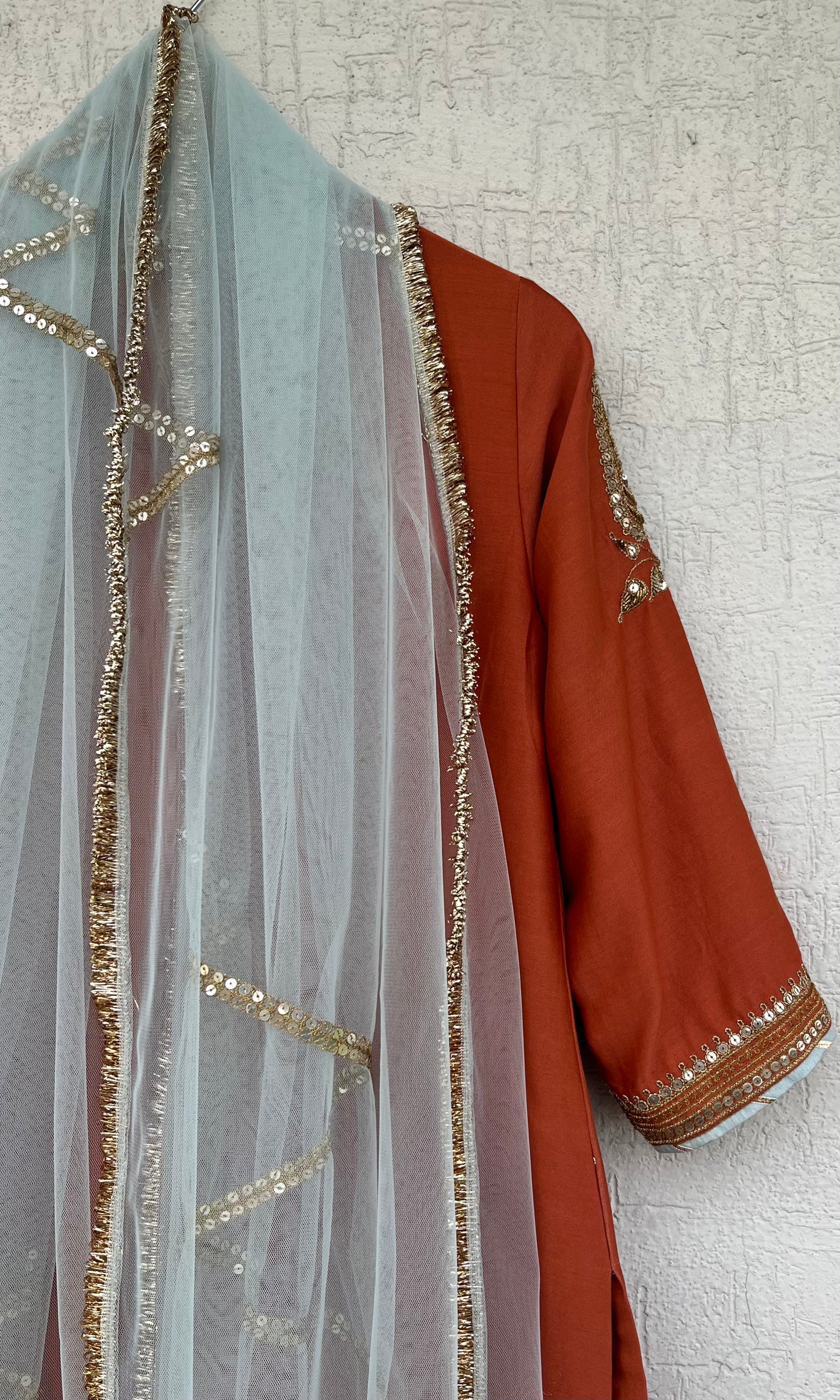 RUST STRAIGHT KURTA & PANTS SET
