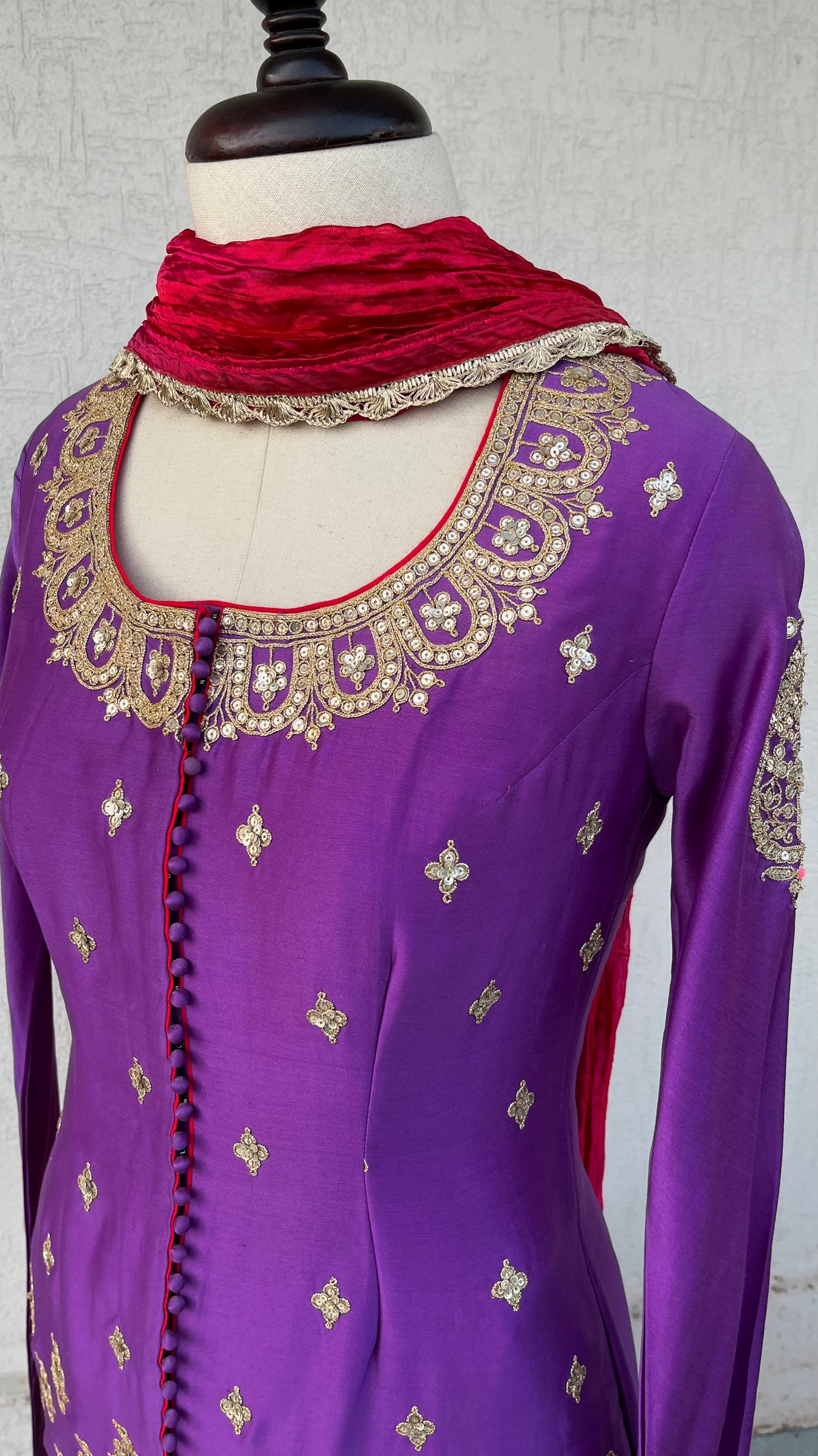 PURPLE JACKET AND GHARARA SET