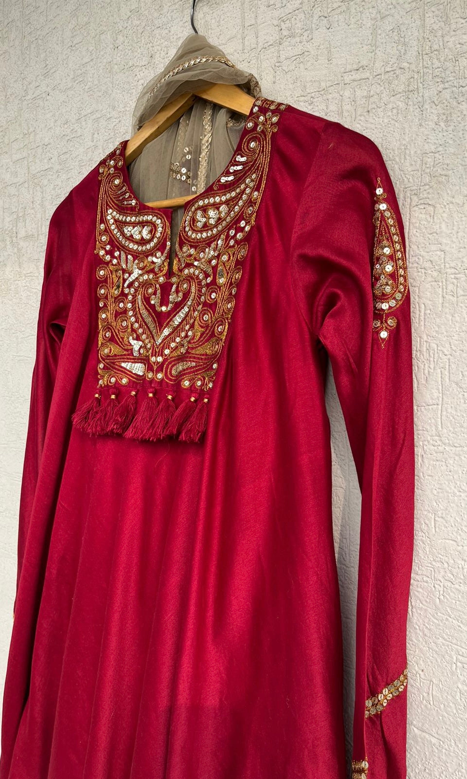 RUBY RED KURTA GHARARA SET