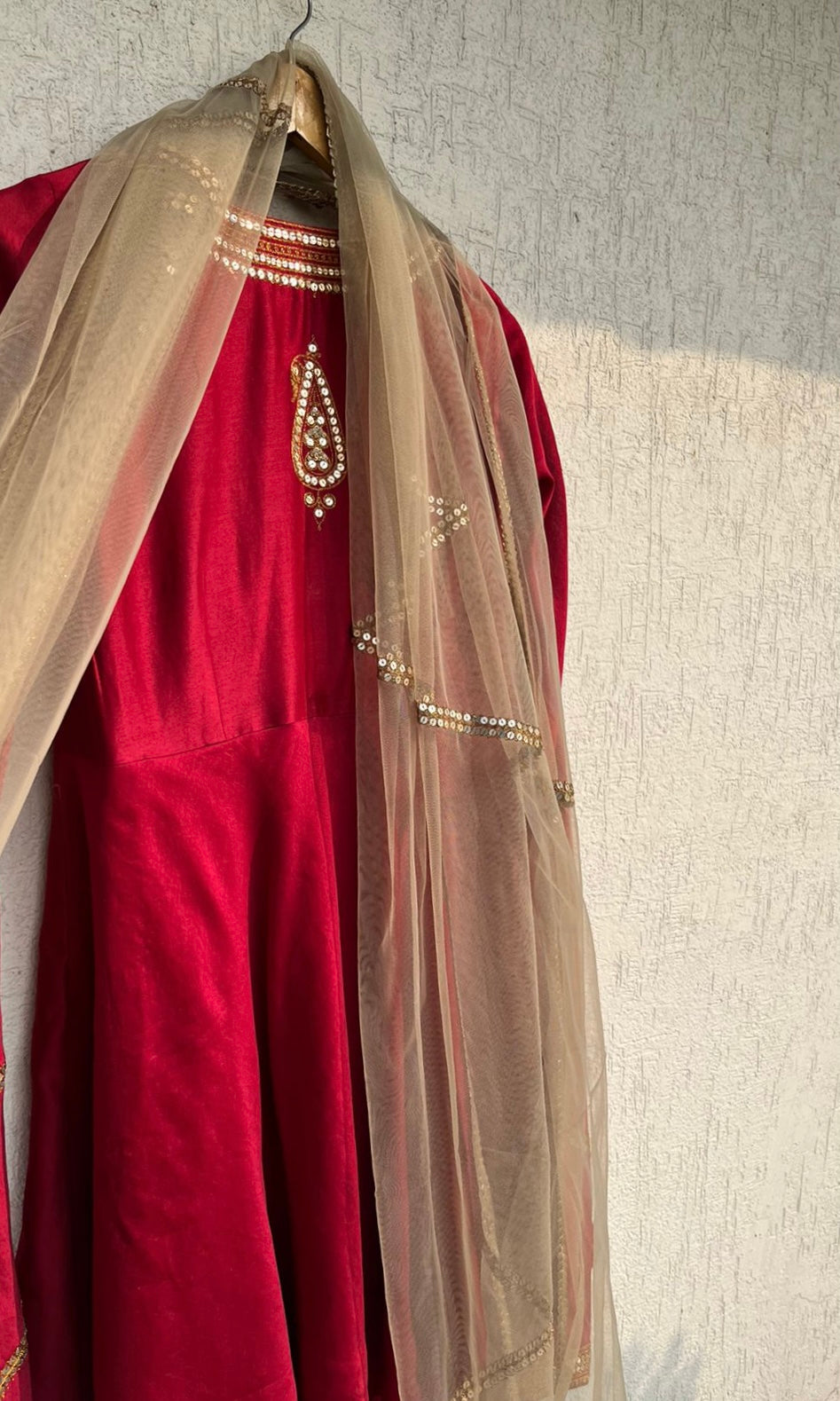 RUBY RED KURTA GHARARA SET