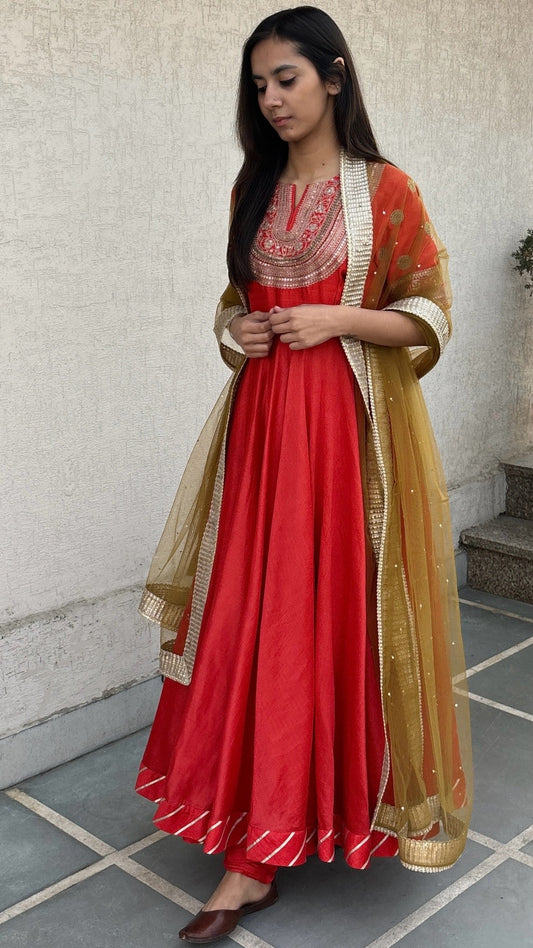 SCARLET ANARKALI SET